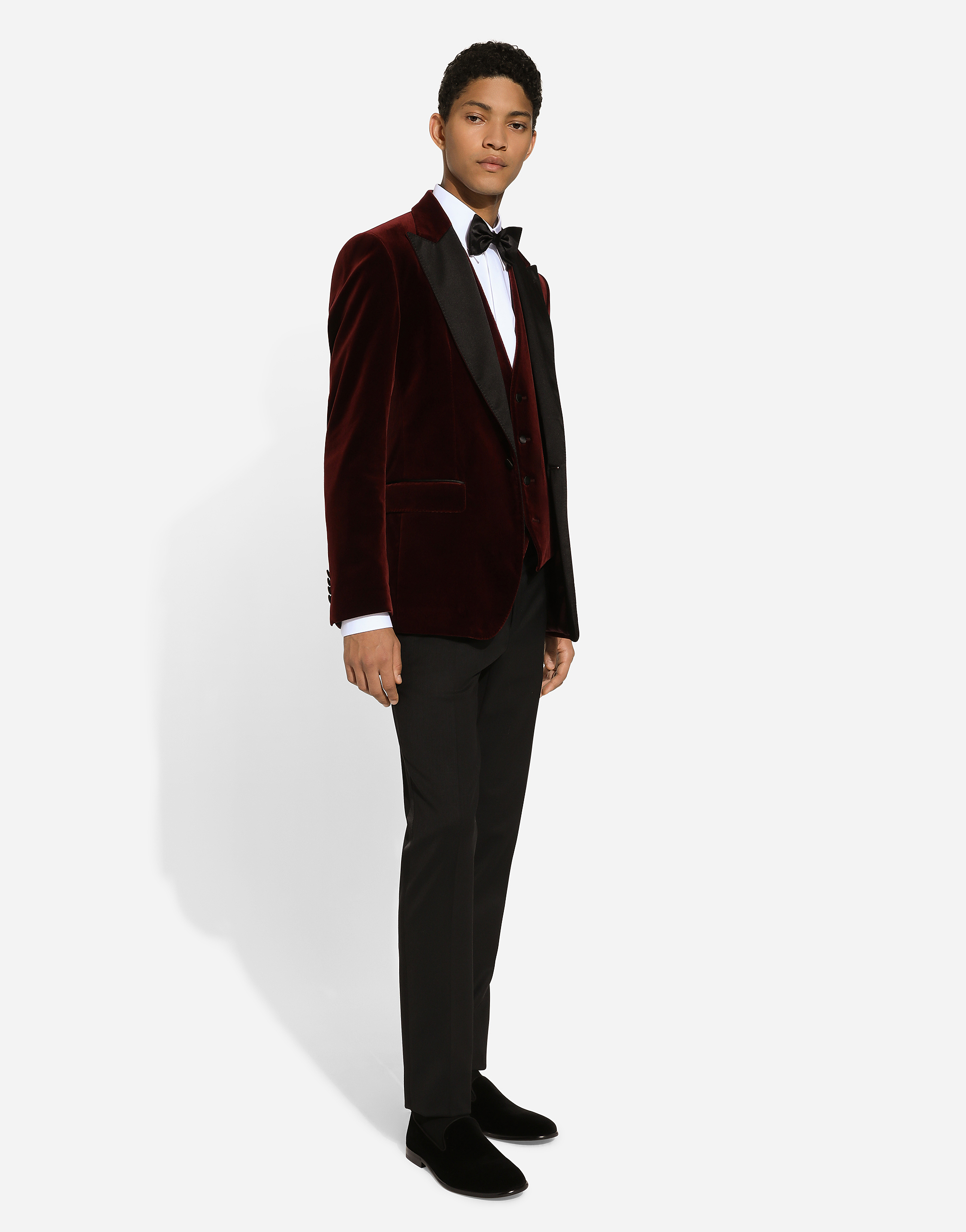 Dolce & Gabbana Velvet Tuxedo Jacket In Purple