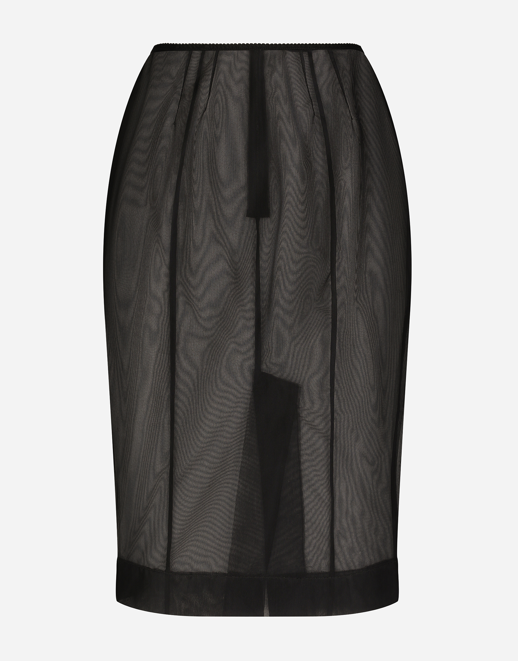 Dolce & Gabbana Marquisette Midi Pencil Skirt In Black