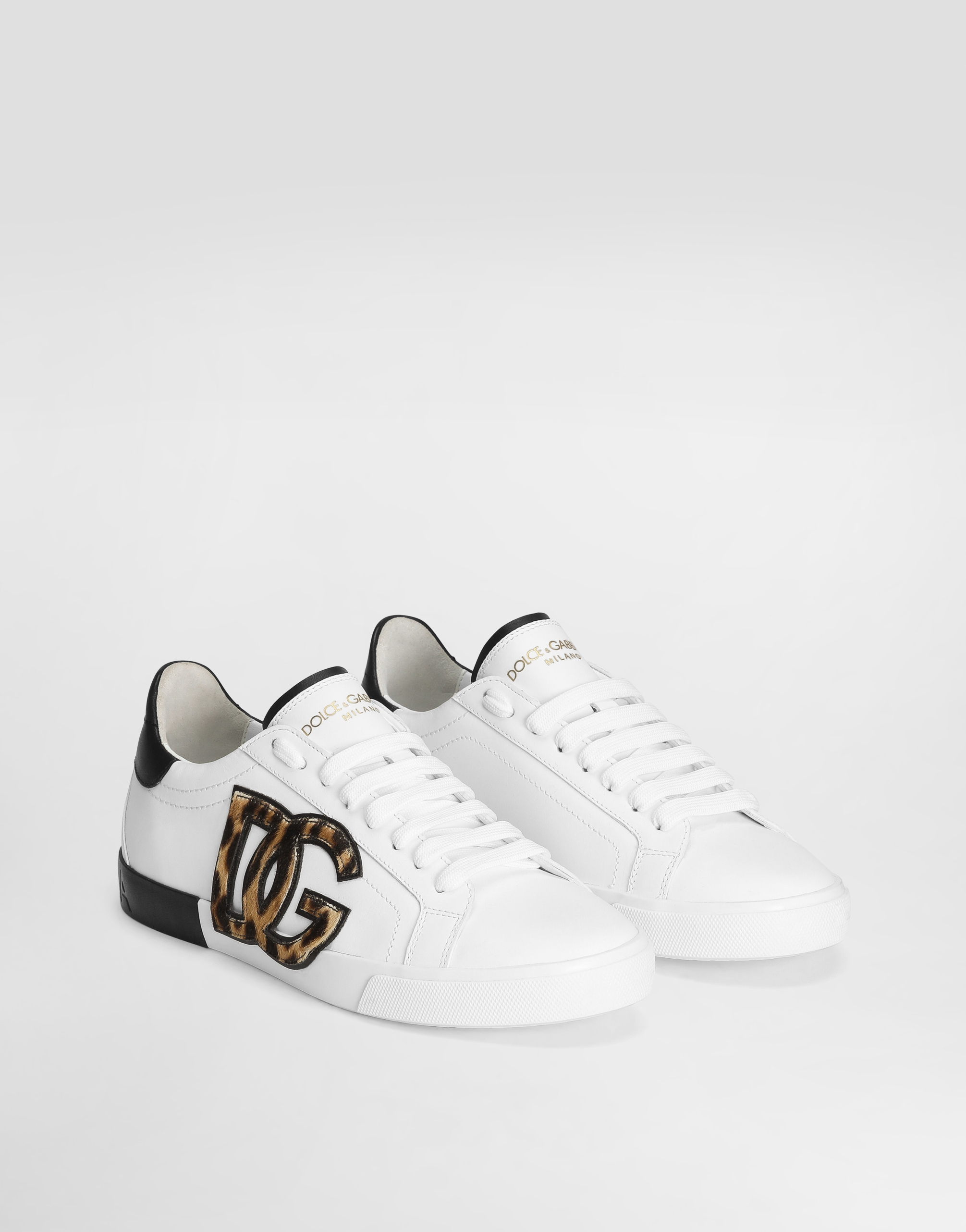 Shop Dolce & Gabbana Calfskin Portofino Vintage low-top