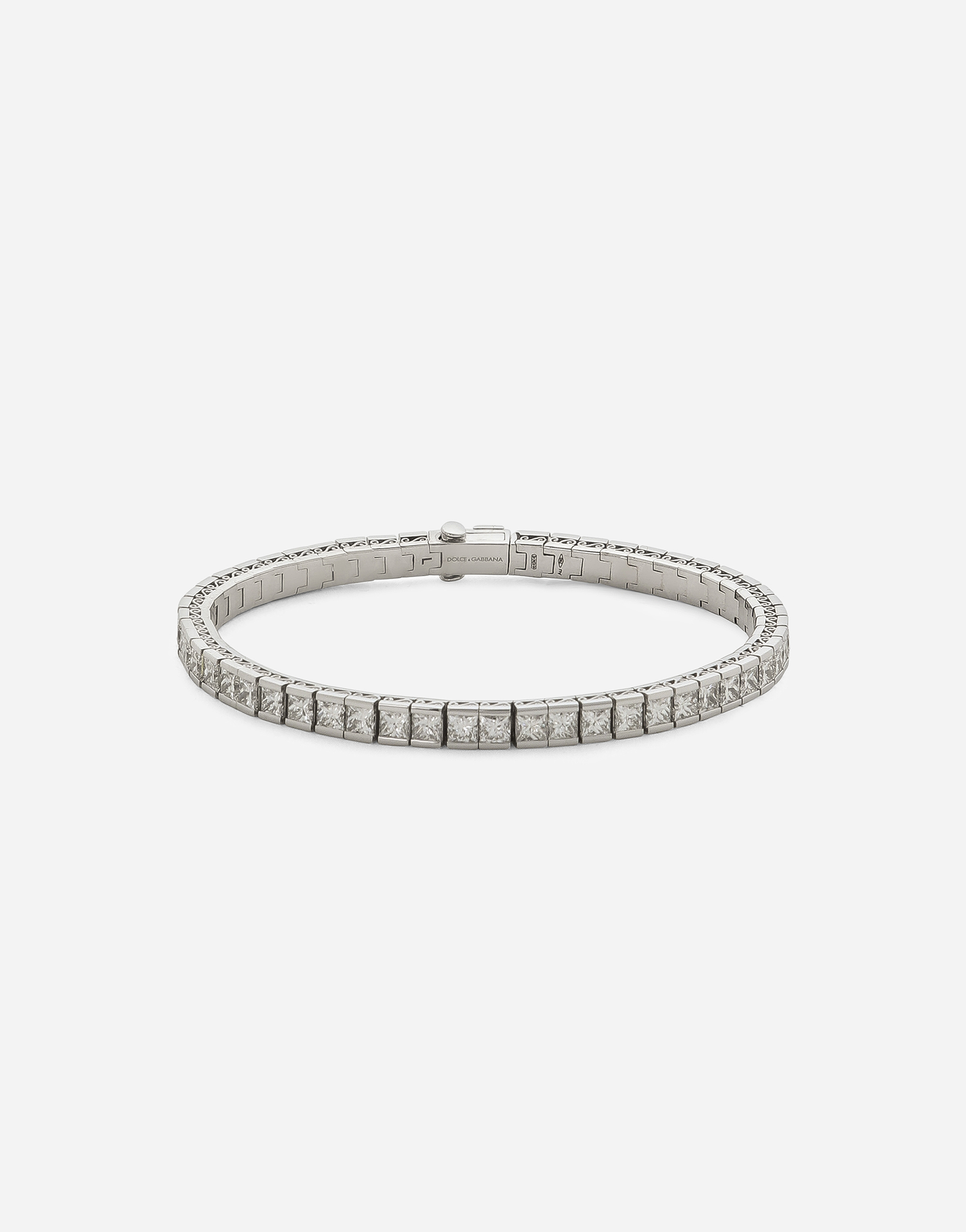 Shop Dolce & Gabbana Easy Diamod Tennis Bracelet In White Gold 18kt And Diamonds