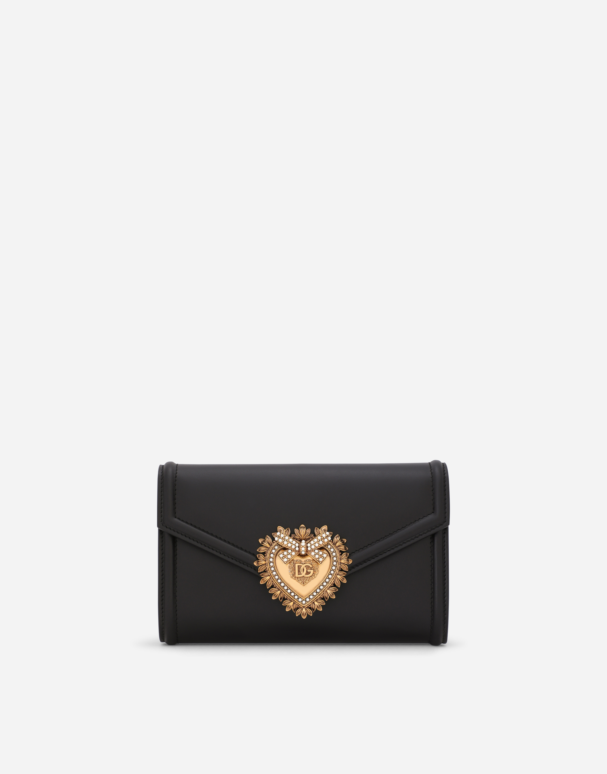 Dolce & Gabbana Calfskin Devotion Mini Bag In Black