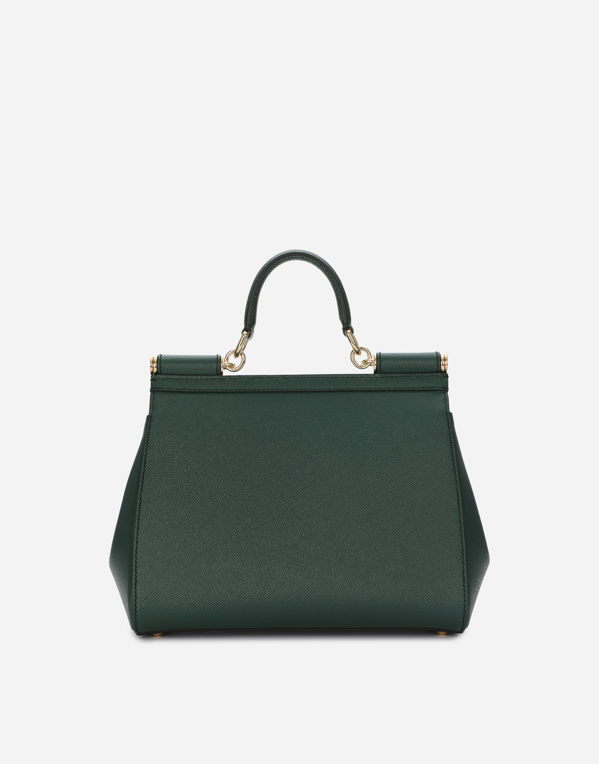 Shop Dolce & Gabbana Mittelgrosse Sicily Tasche Aus Dauphine-leder In Green