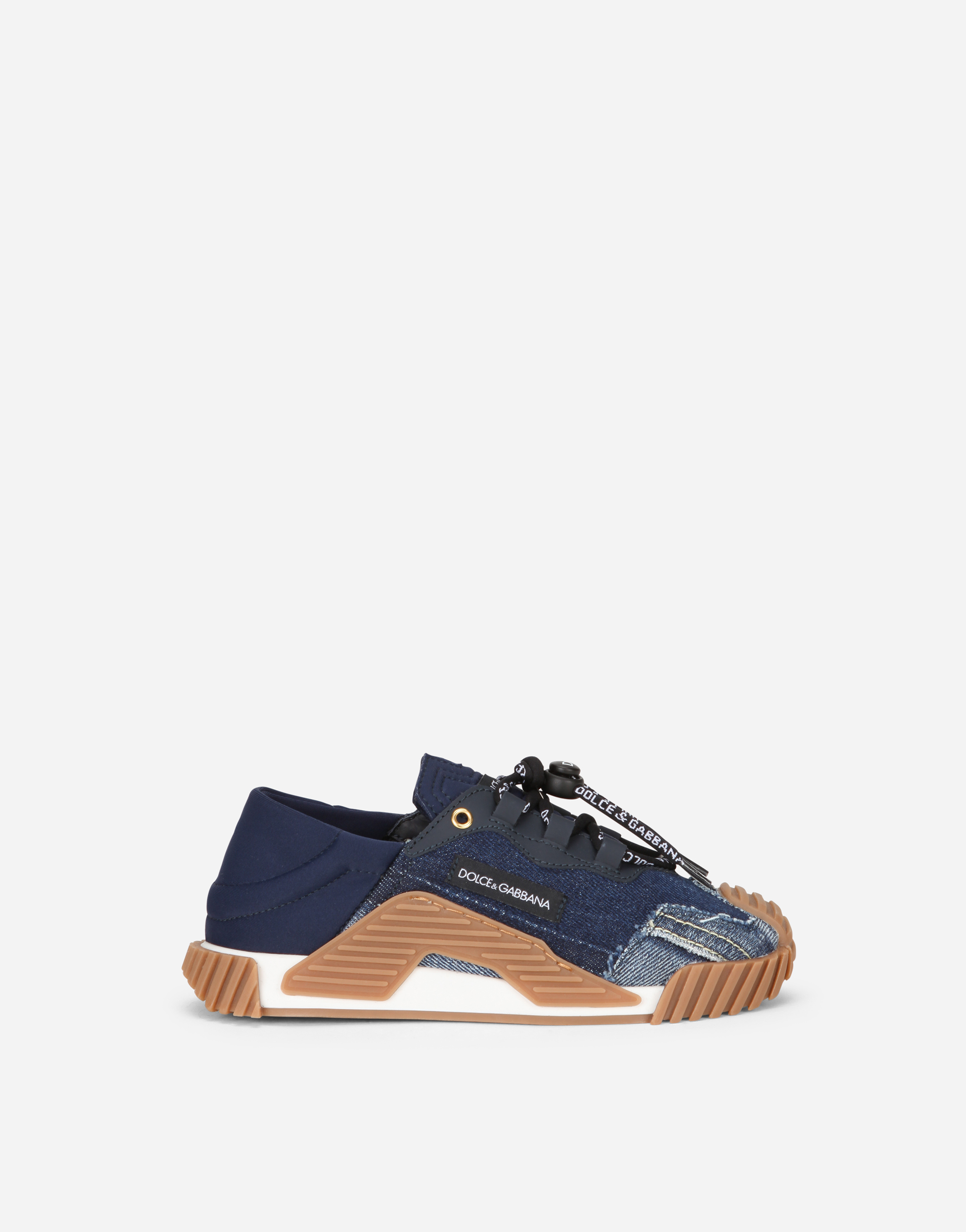 Denim patchwork NS1 sneakers in BLUE for Women Dolce Gabbana