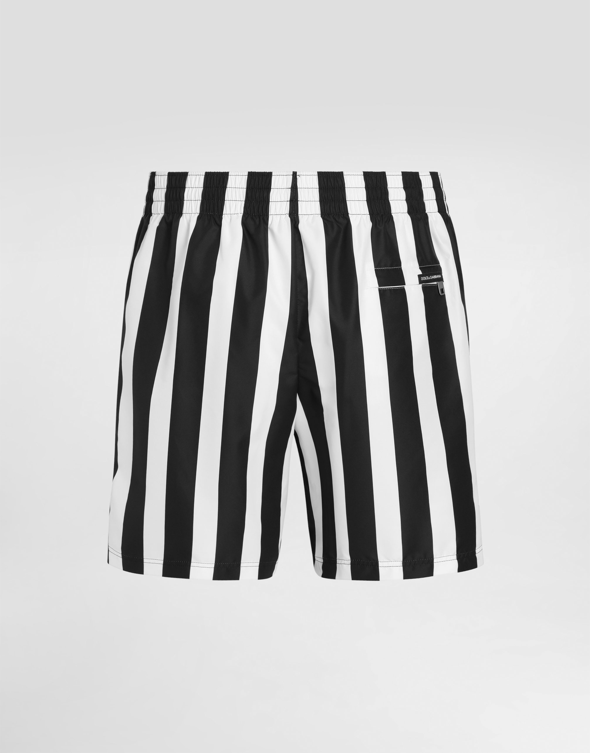 Dolce & Gabbana Mid-length Swim Trunks With Striped Print In Multicolor