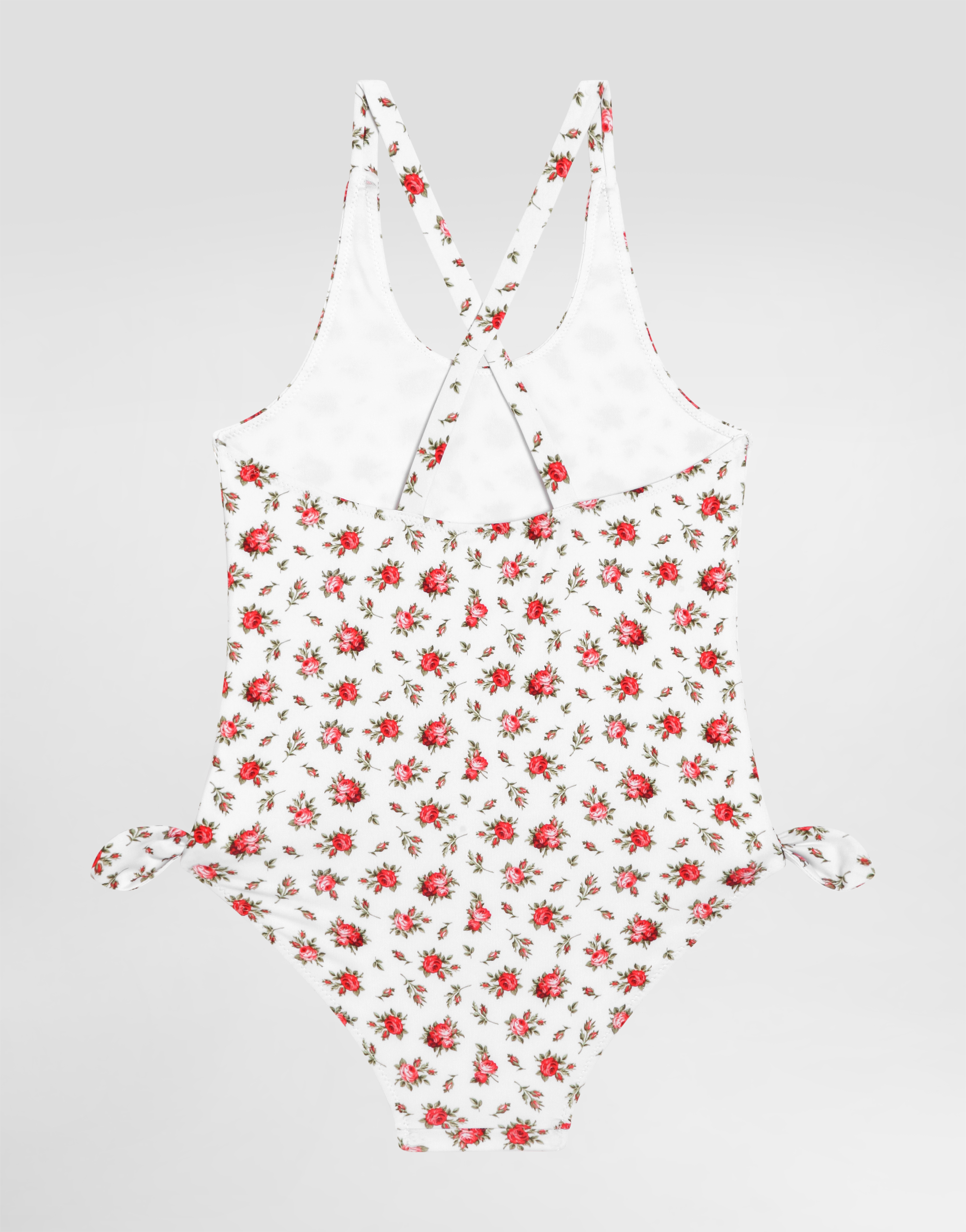 Dolce & Gabbana Small Rose-print One-piece Swimsuit In White