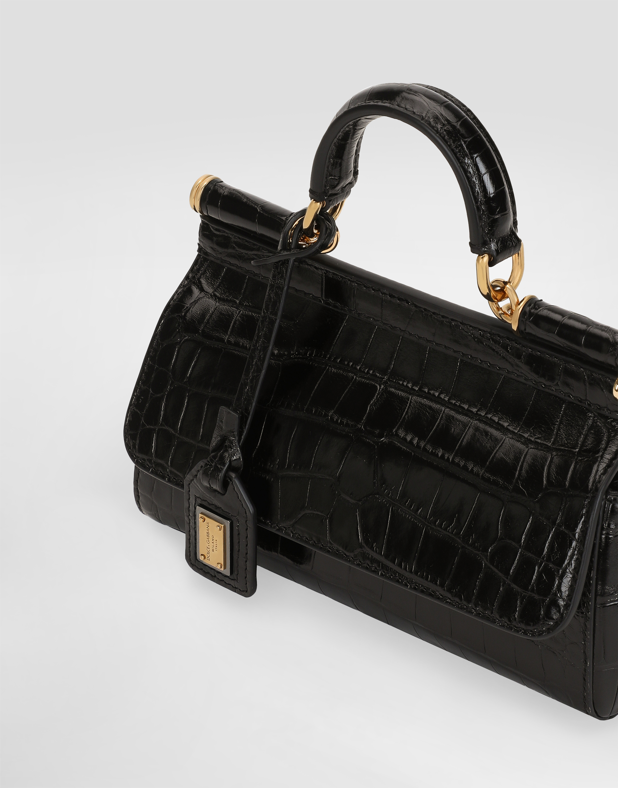 Elongated Sicily handbag in alligator leather