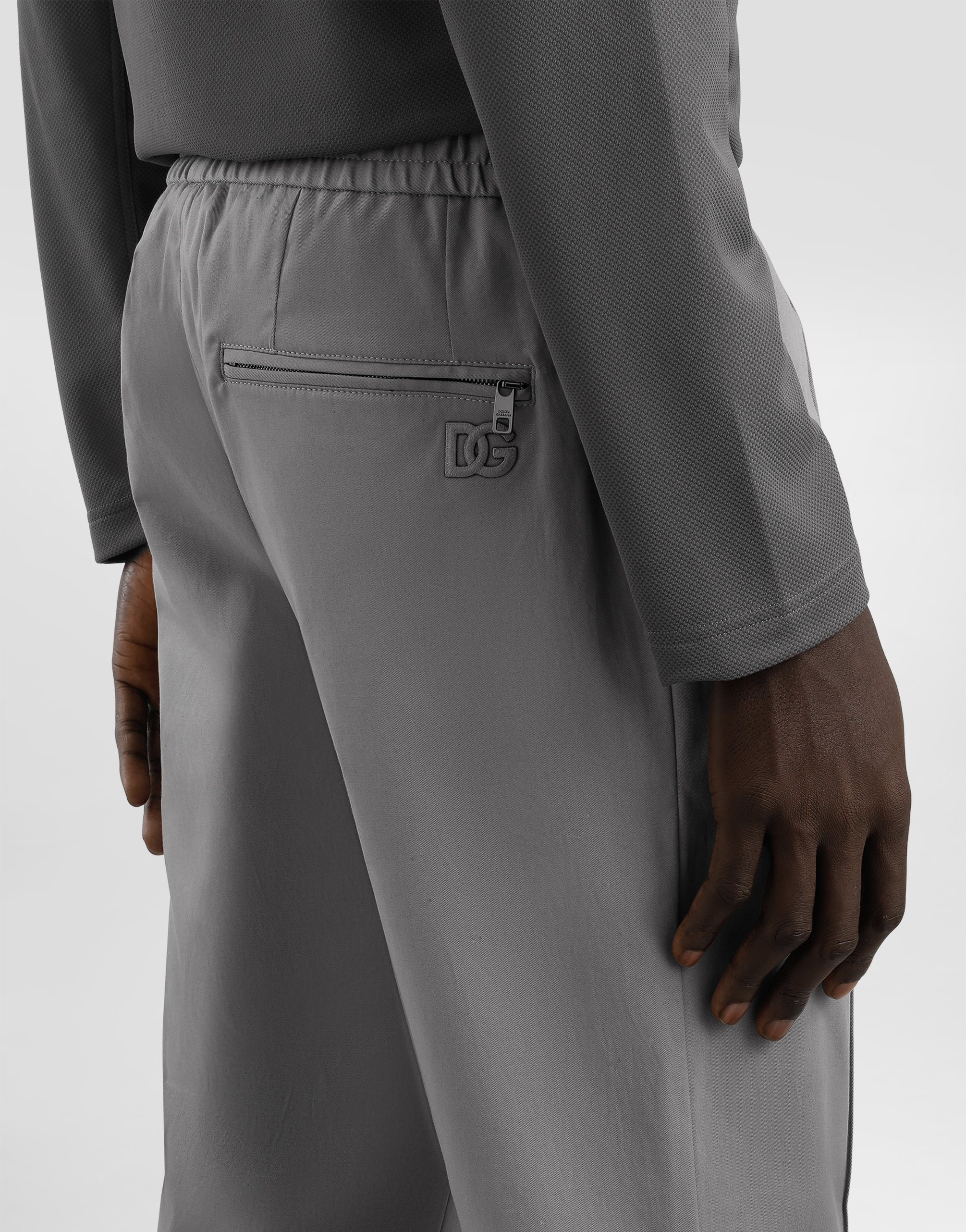 Cotton gabardine jogging trousers
