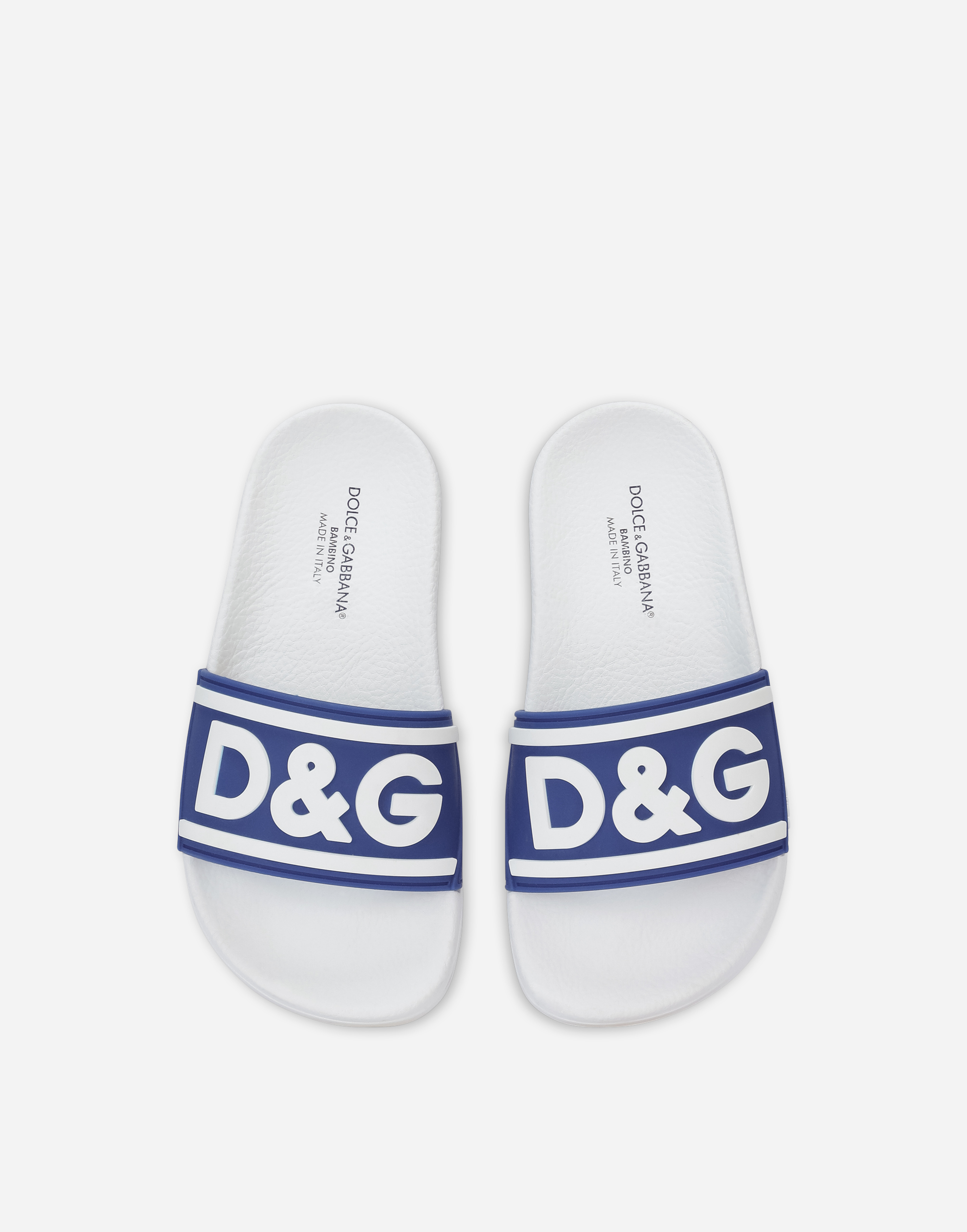 DOLCE & GABBANA RUBBER SLIDERS WITH LOGO PRINT