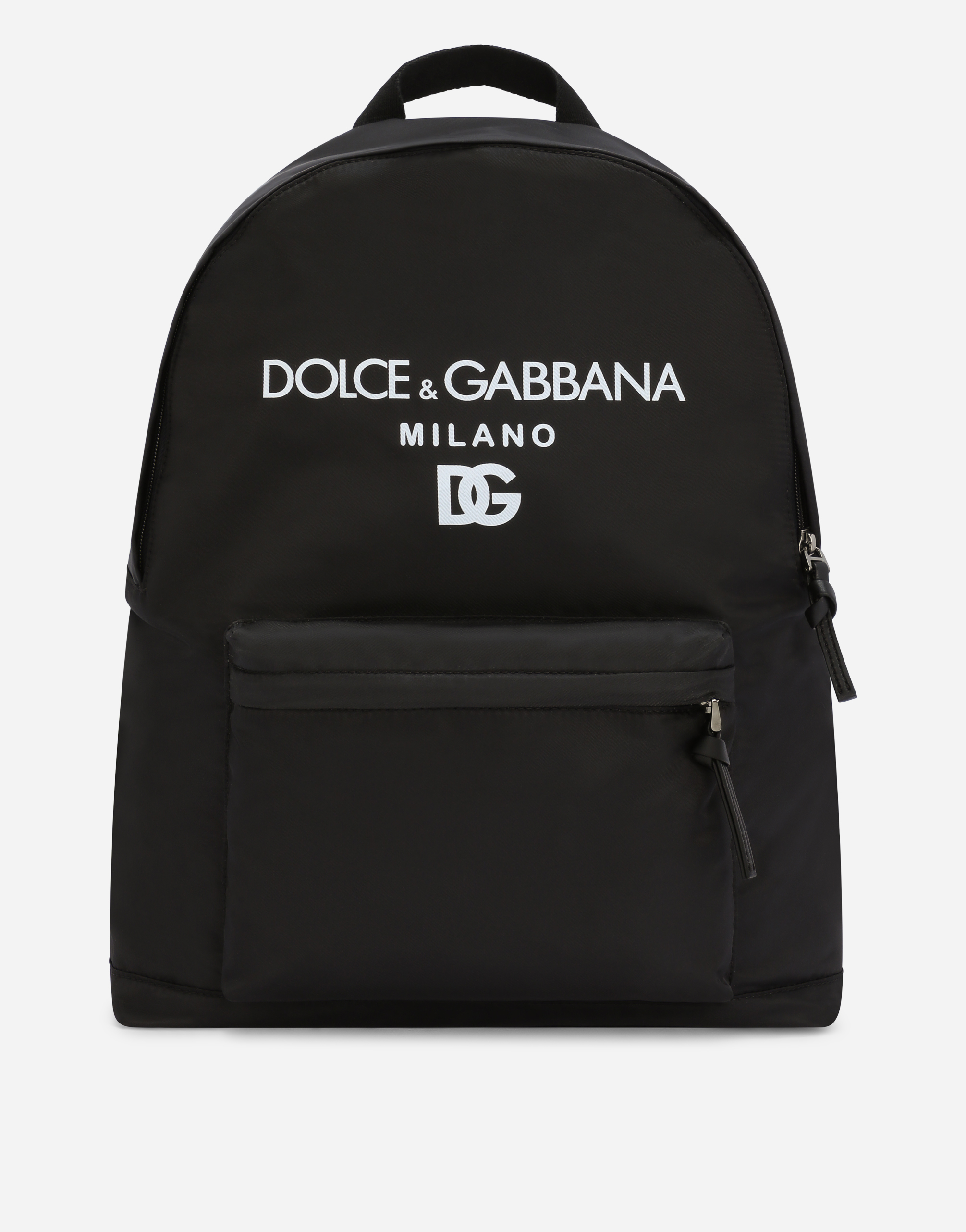 Dolce & Gabbana Kids' Nylon Backpack With Dolce&gabbana Milano Print In Black