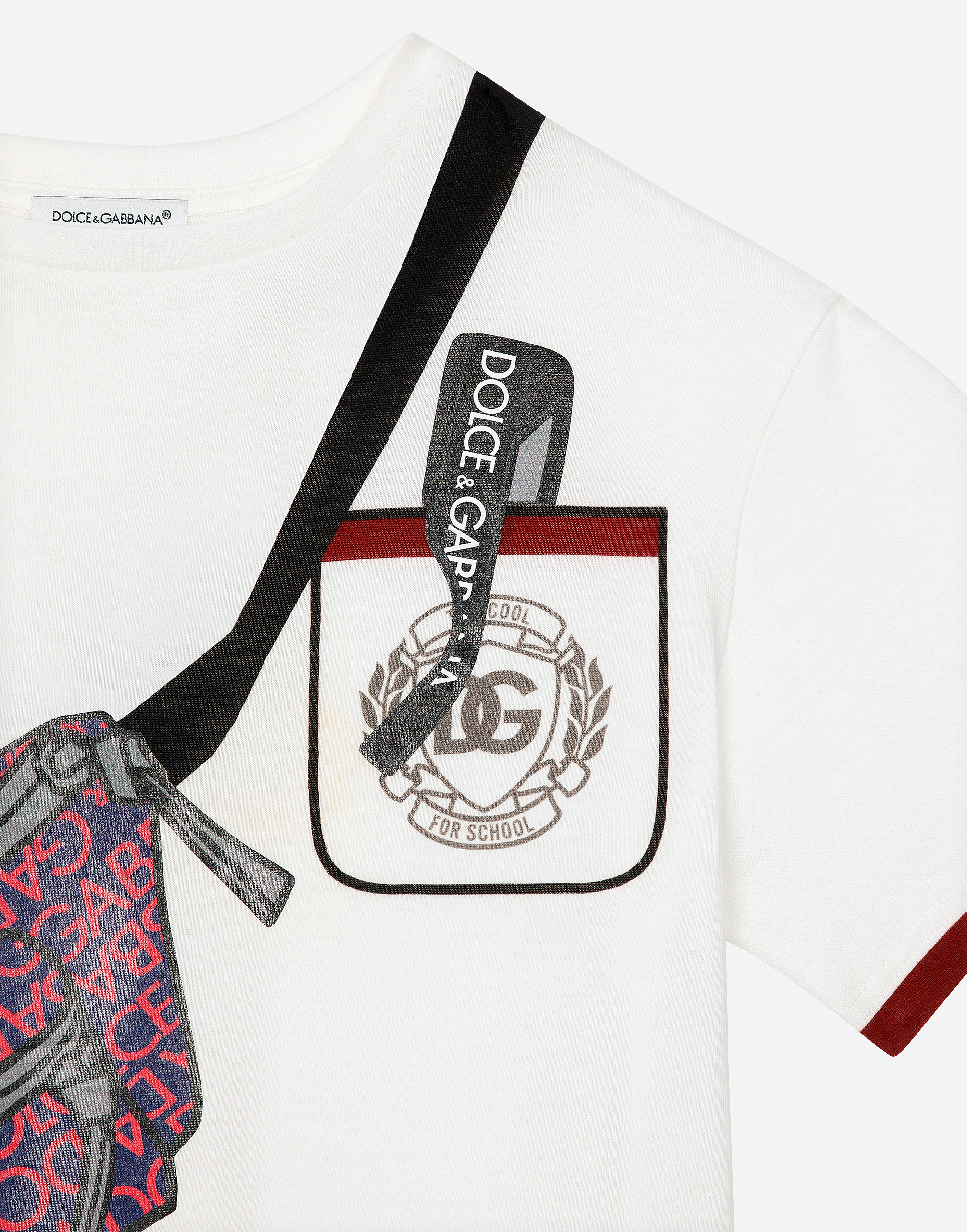 Dolce & Gabbana Printed Cotton Jersey T-shirt In White