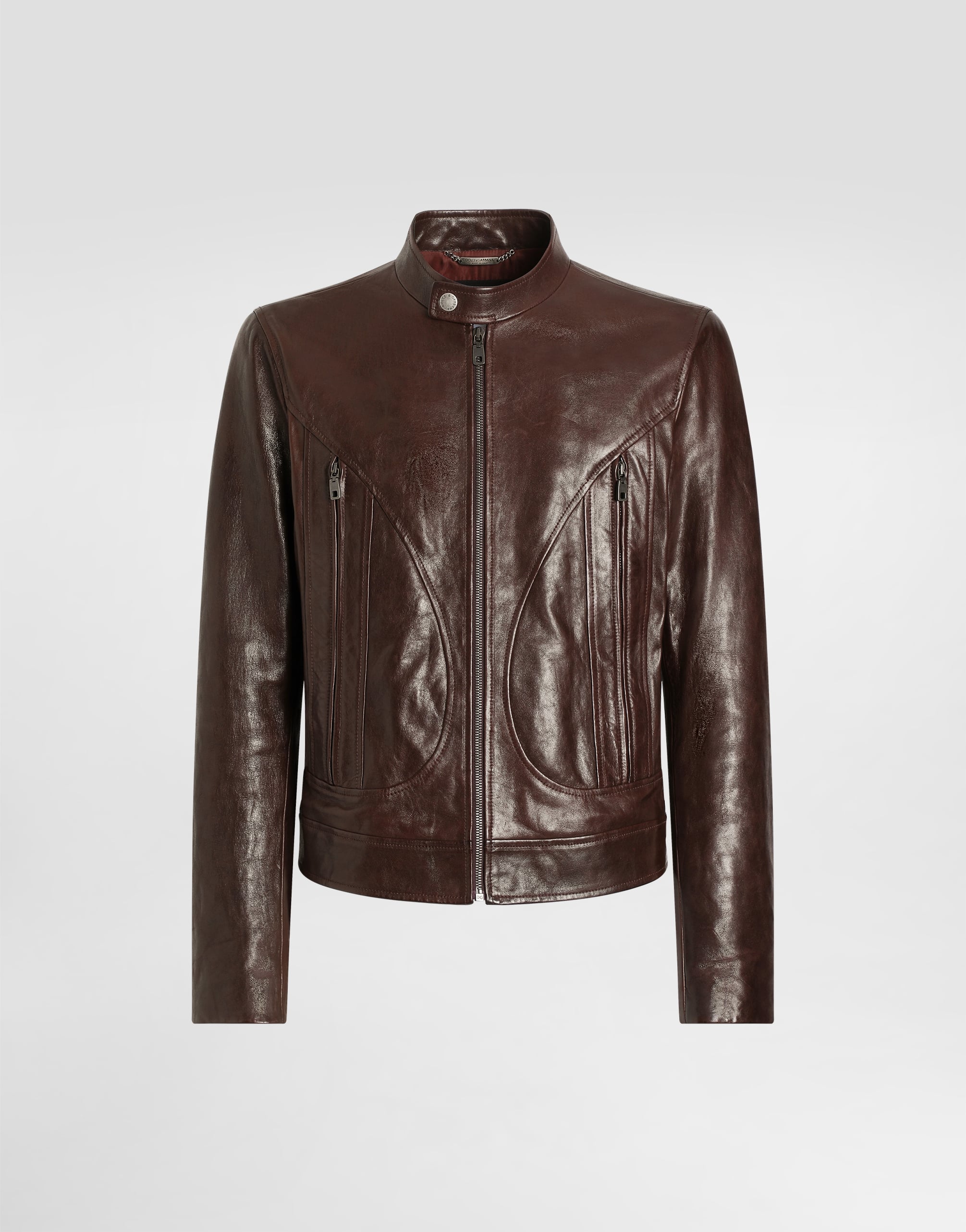 Lambskin nappa leather jacket in Purple for Men | Dolce&Gabbana® Lambskin nappa leather jacket in Purple for Men | Dolce&Gabbana®