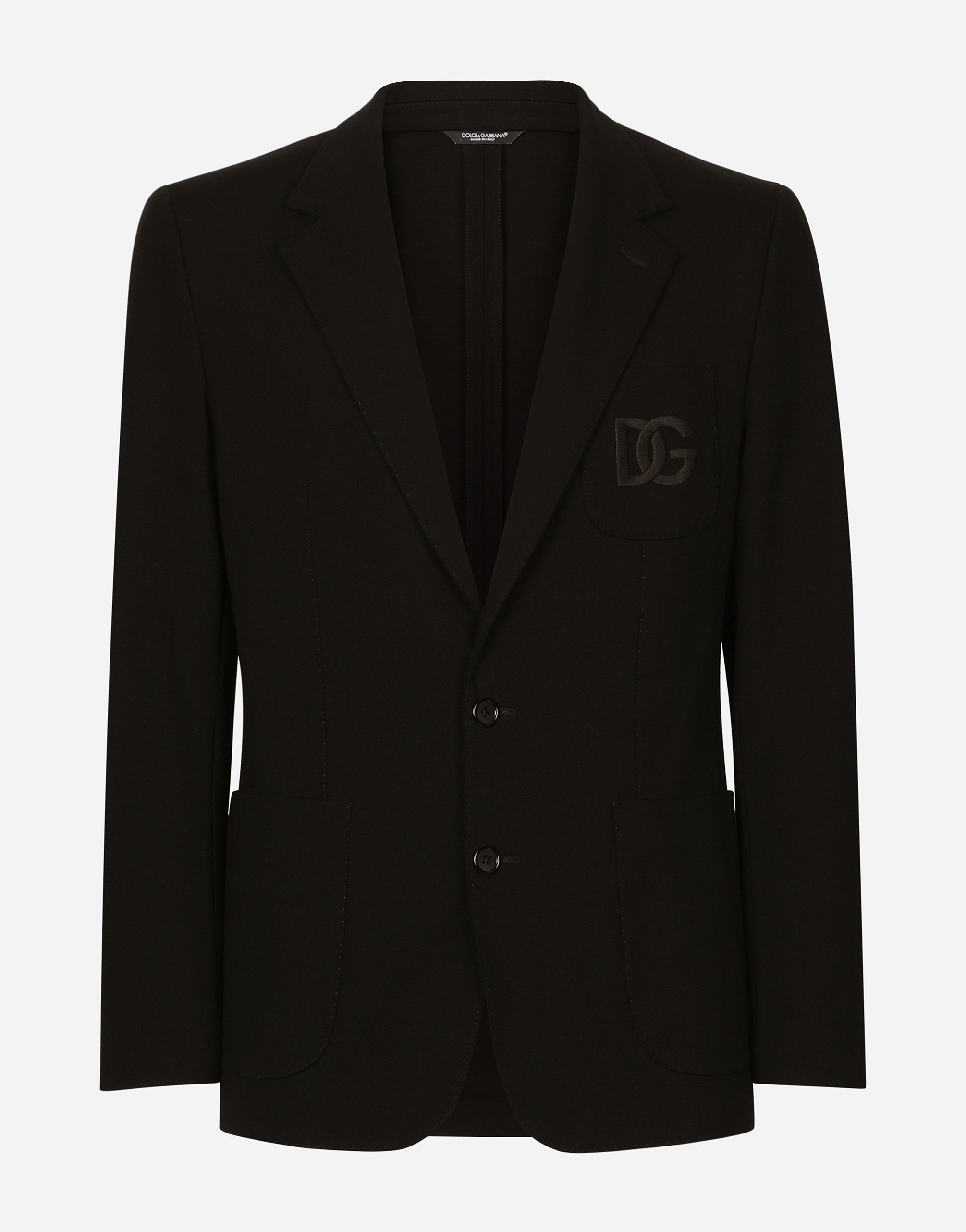 Dolce & Gabbana Stretch Jersey Portofino Jacket In Black