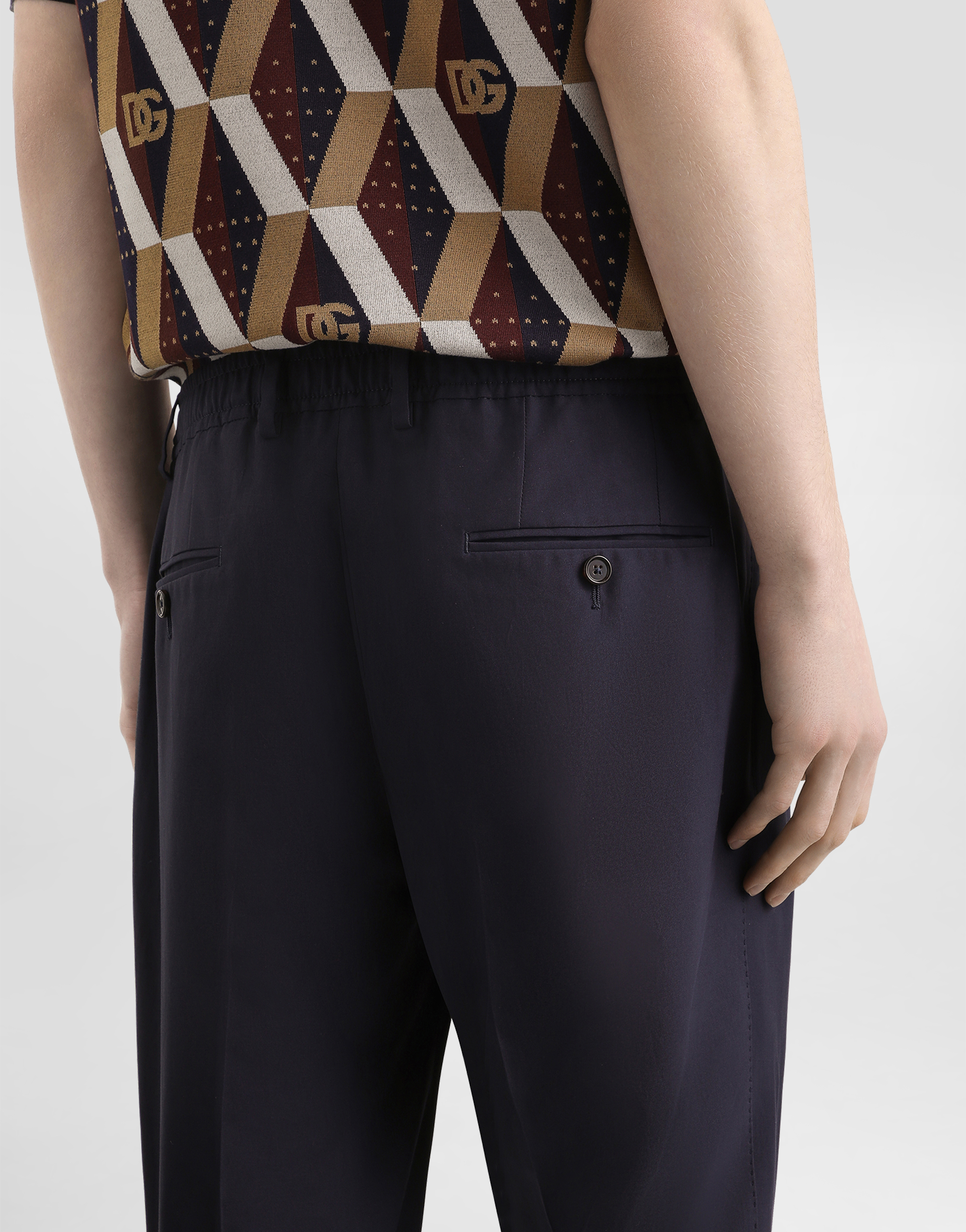 Silk and gabardine trousers