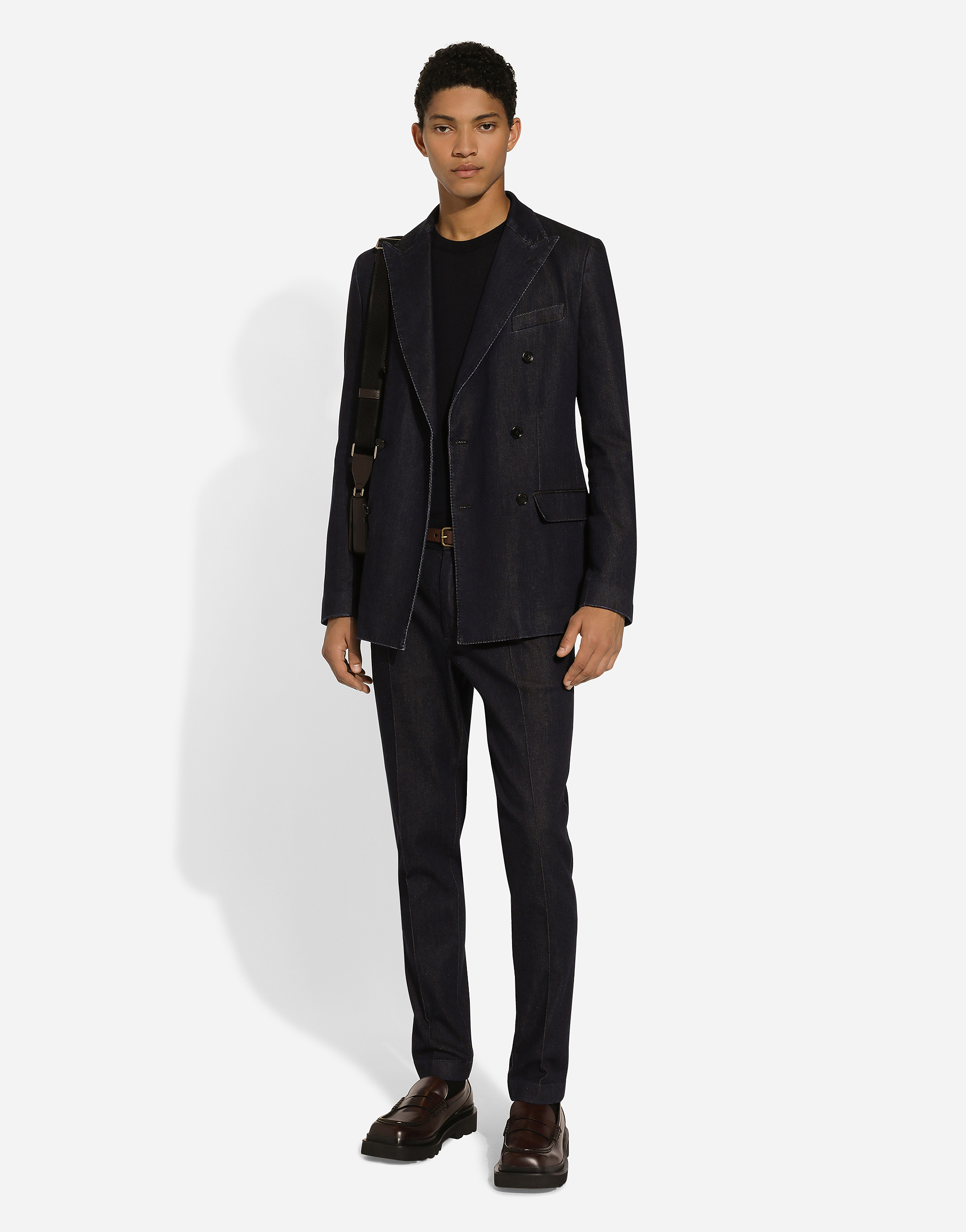 Dolce & Gabbana Double-breasted Taormina-fit Denim Jacket In Multicolor