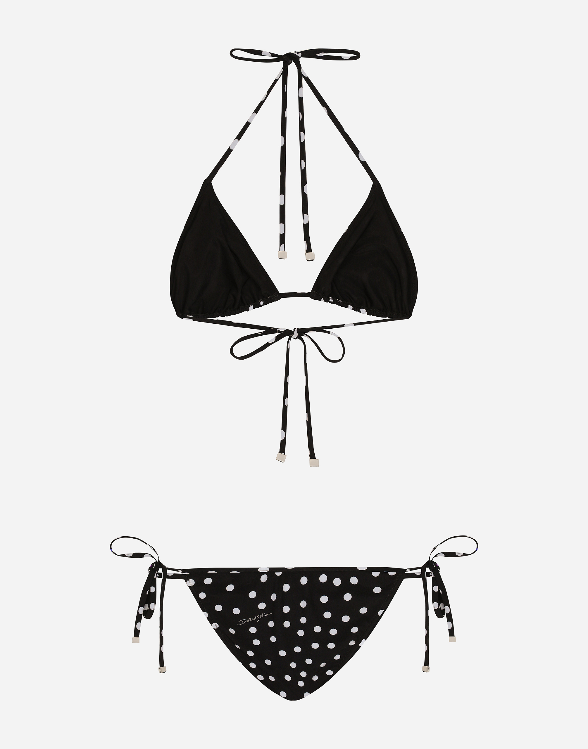 DOLCE & GABBANA POLKA-DOT TRIANGLE BIKINI 