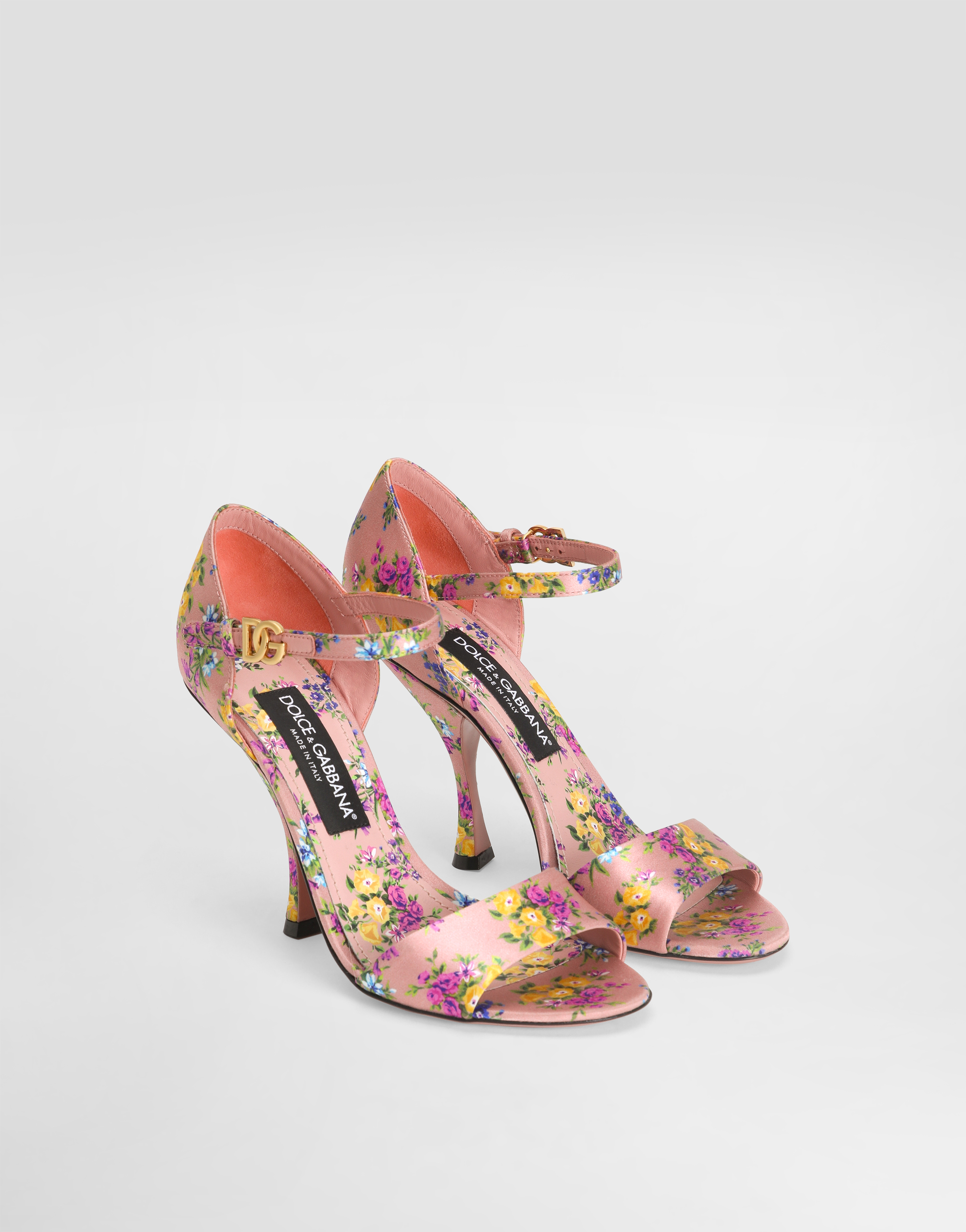  Dolce & Gabbana Dolce & Gabbana Keira Satin Sandal With Little Flowers Print - Woman Sandals And Wedges Multicolor 36.5 