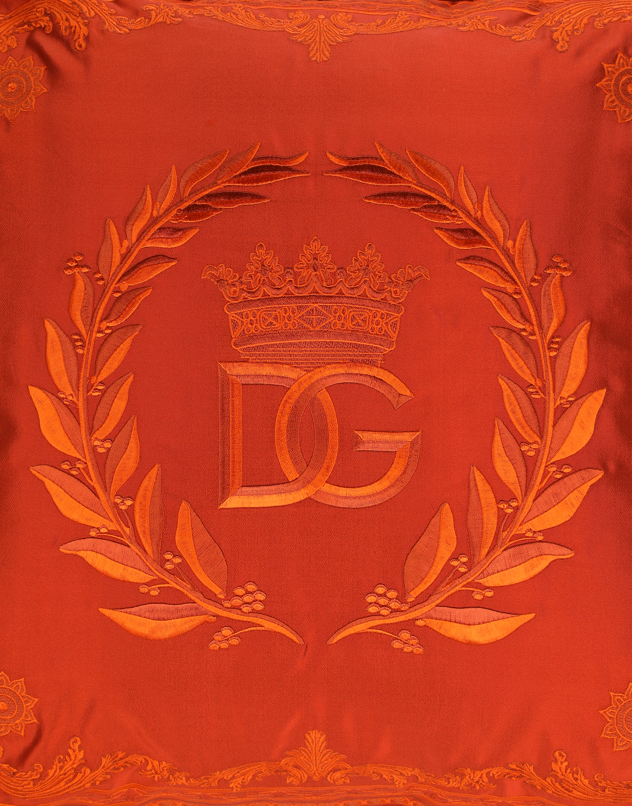 Dolce & Gabbana Mikado Silk Cushion Medium In Multicolor