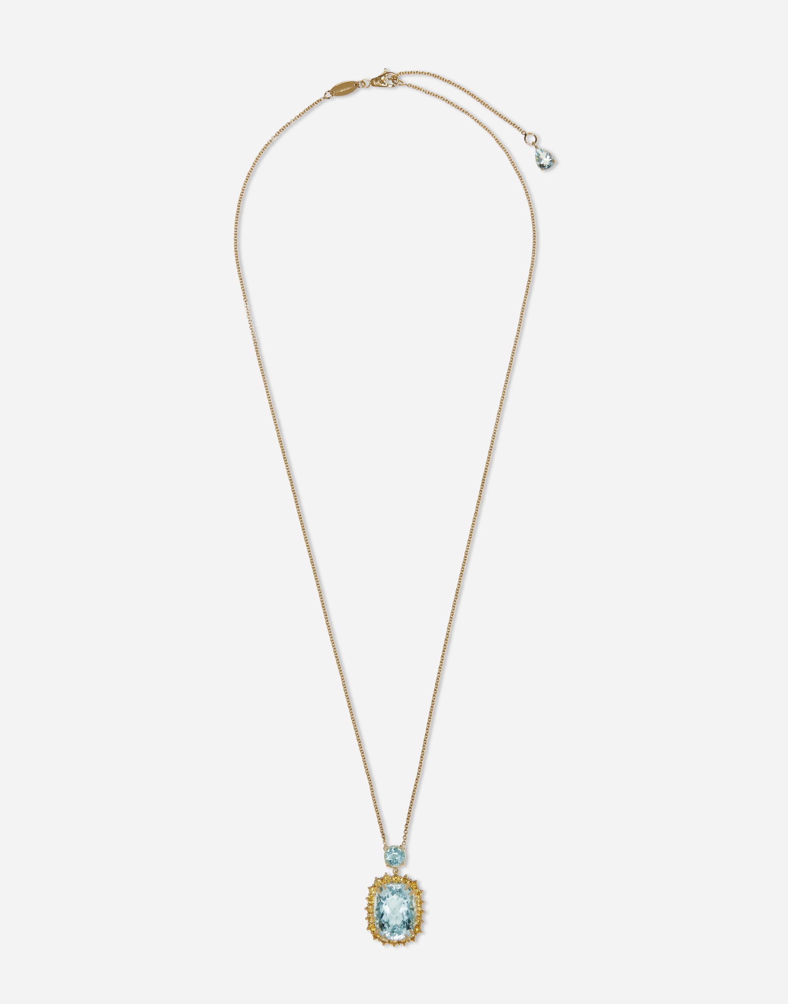 Dolce & Gabbana Herritage Pendant In Yellow Gold With Aquamarines And Yellow Sapphires Gold Female Onesize