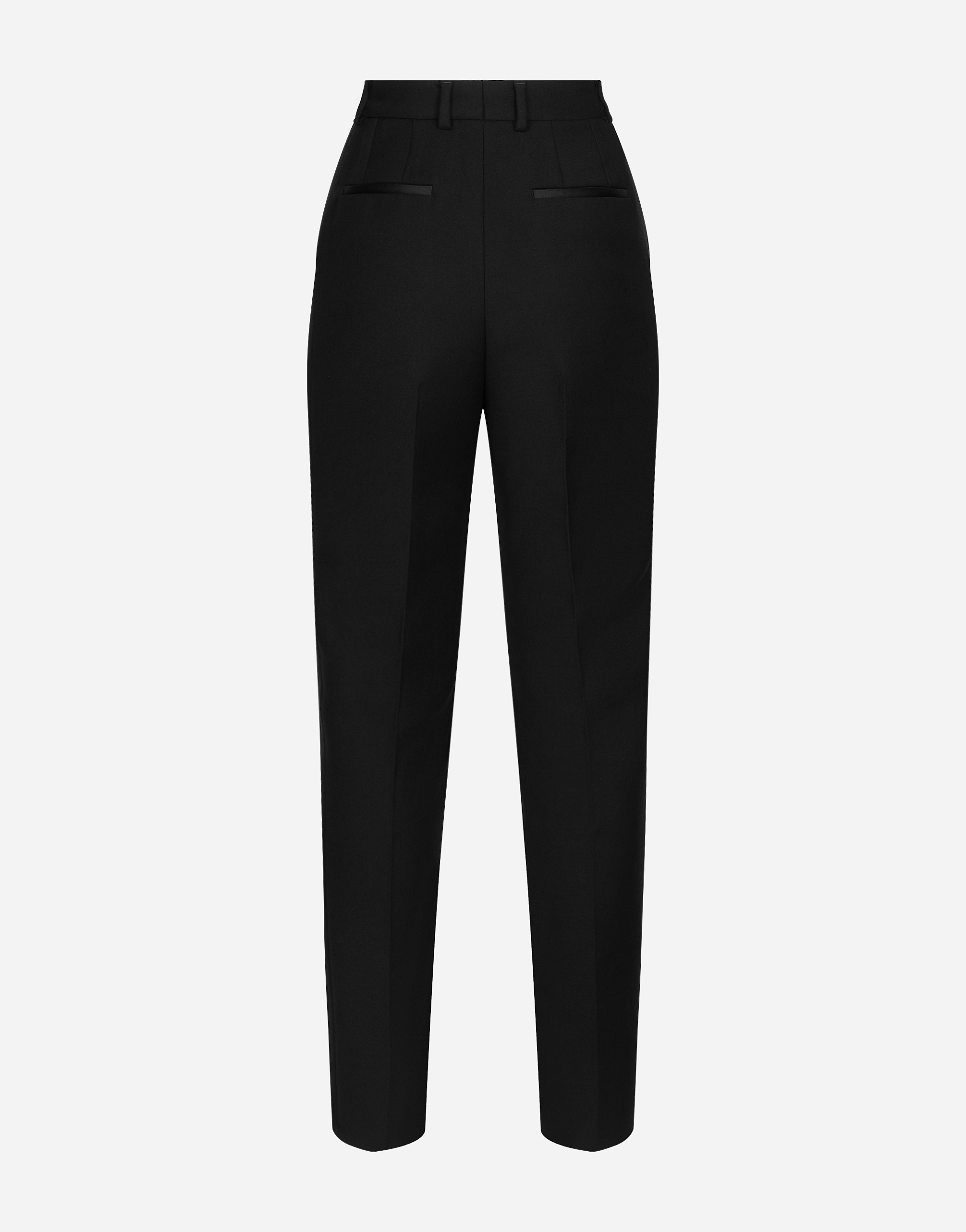  Dolce & Gabbana Pantalon De Smoking Style Tailleur En Gabardine De Laine - Femme Pantalons Et Shorts Noir Laine 36 