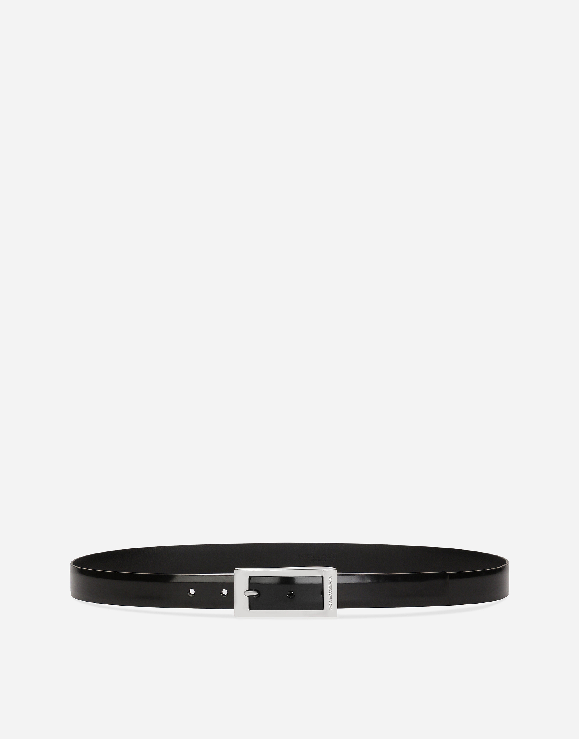 Dolce & Gabbana Brushed Calfskin Belt - Man Belts Black Leather