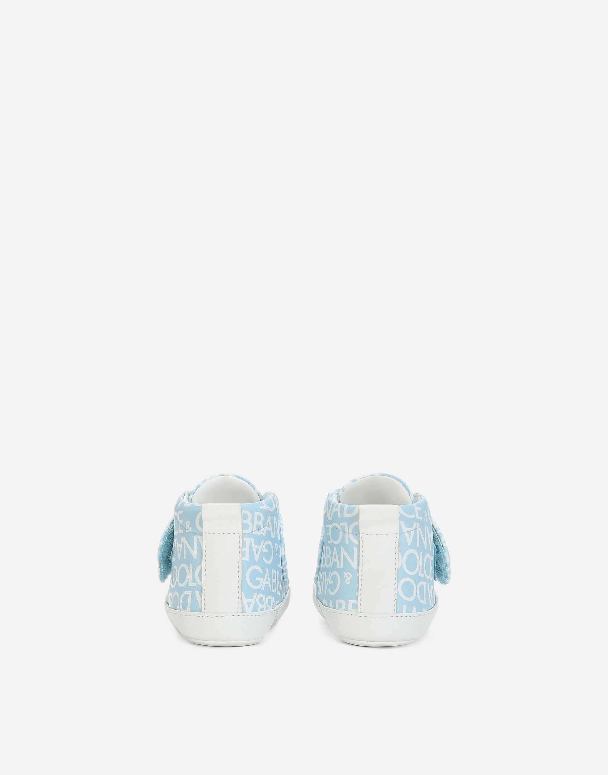 Dolce & Gabbana Dolce & Gabbana Printed Nappa Leather Mid-top Sneakers - Man Newborn Boys' Shoes (16-20) Light Blue Leather 20 
