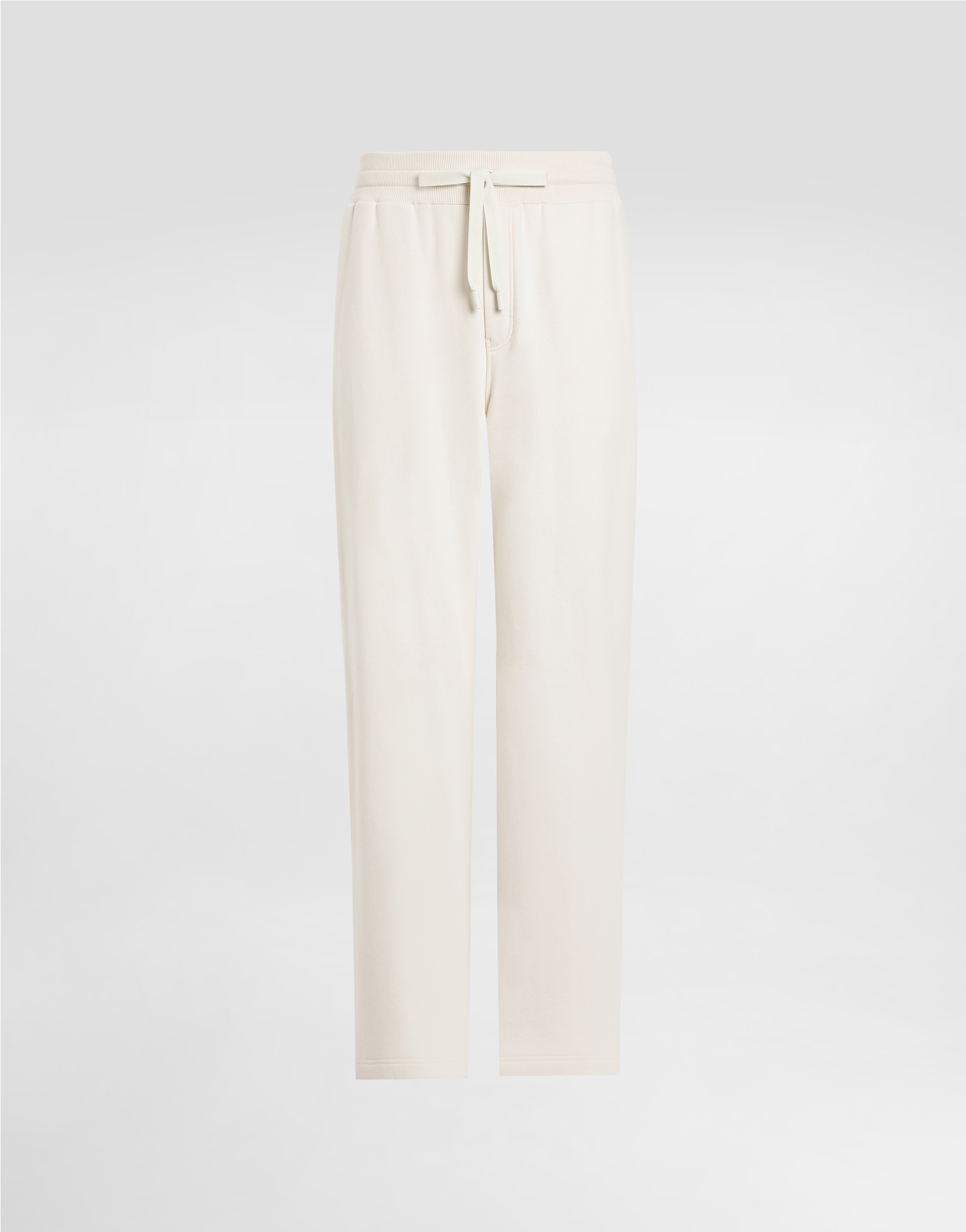 Dolce & Gabbana Stretch Jersey Jogging Pants With Embroidery - Man Pants And Shorts Cream
