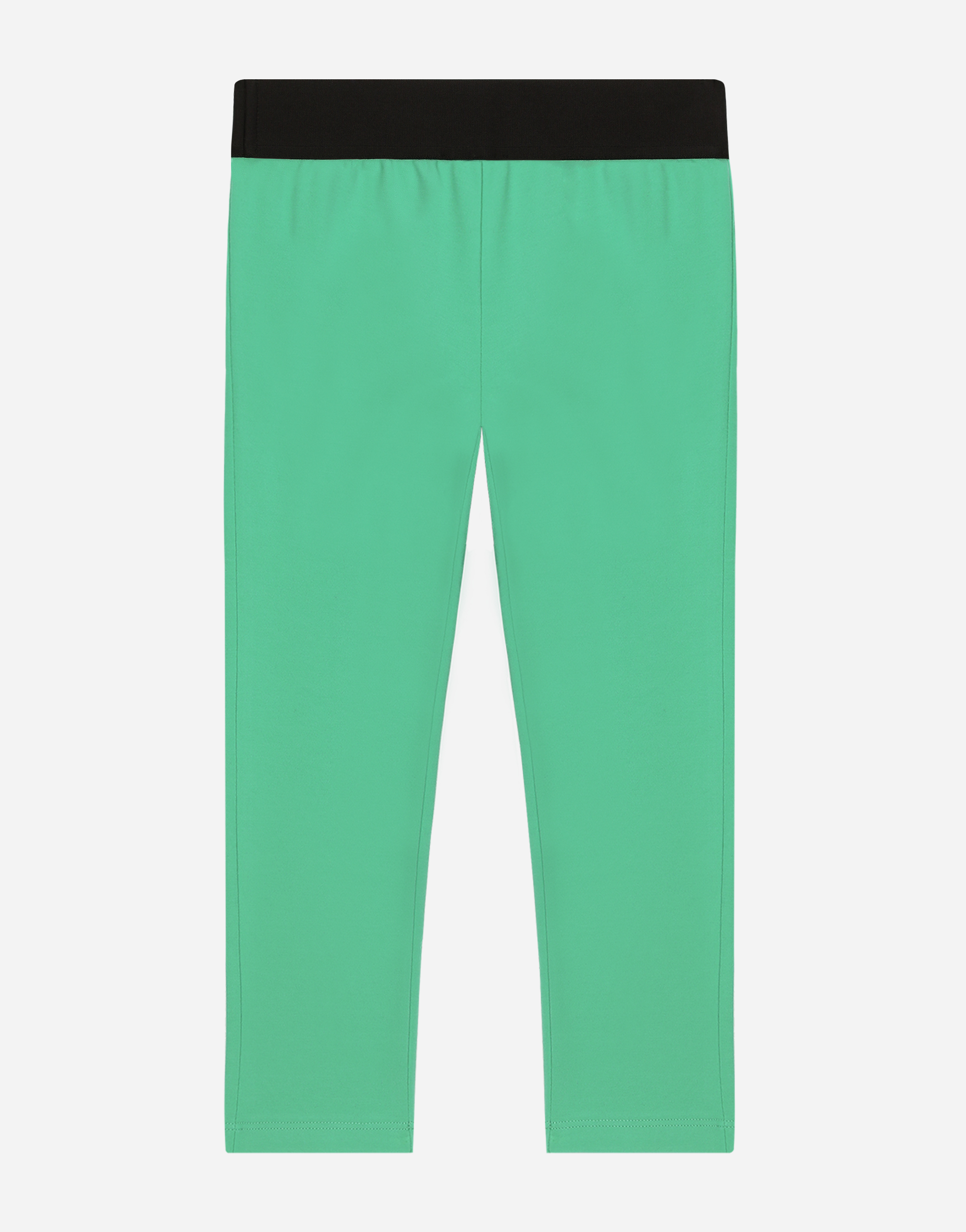 Shop Dolce & Gabbana Interlock Leggings With Branded Elastic In Green