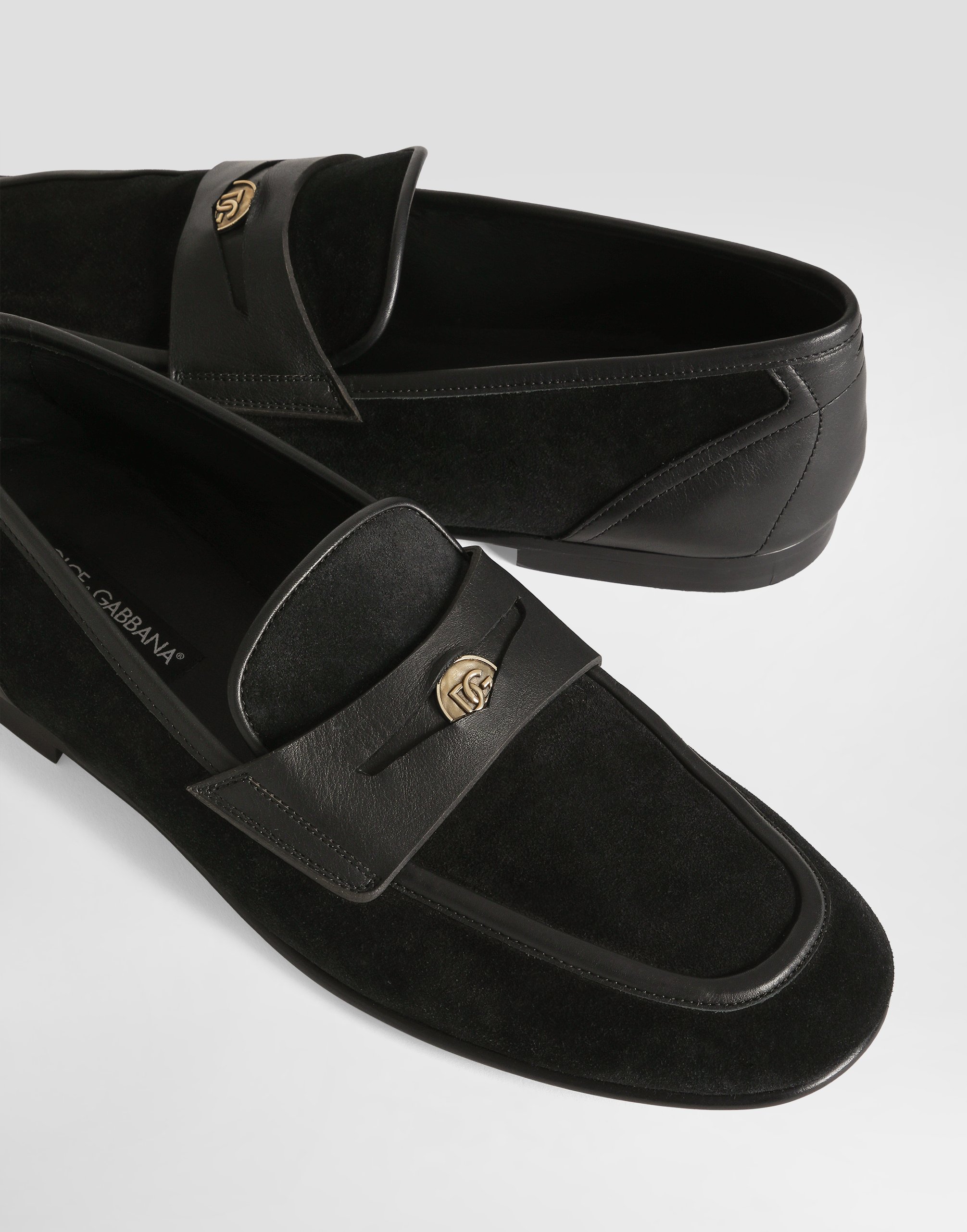 Split calfskin slipper