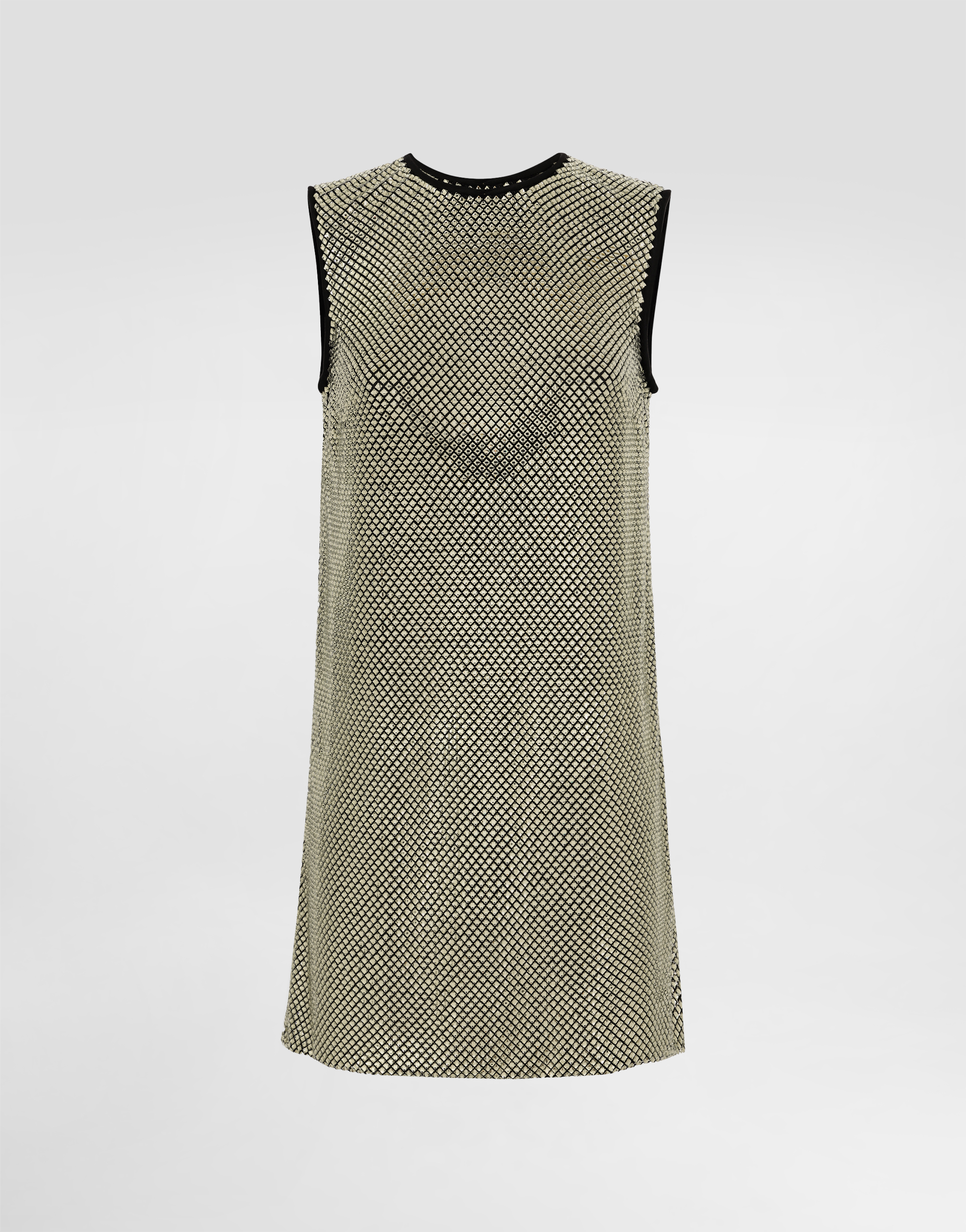 Dolce & Gabbana Short Crystal Mesh Dress - Woman Dresses Gold M