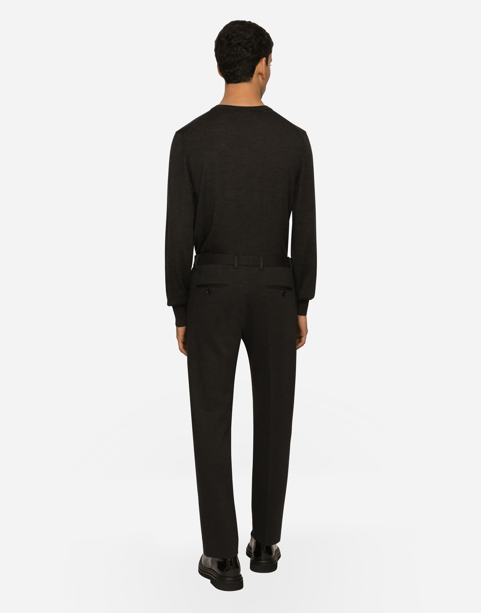 DOLCE & GABBANA STRETCH JERSEY PINPOINT PANTS