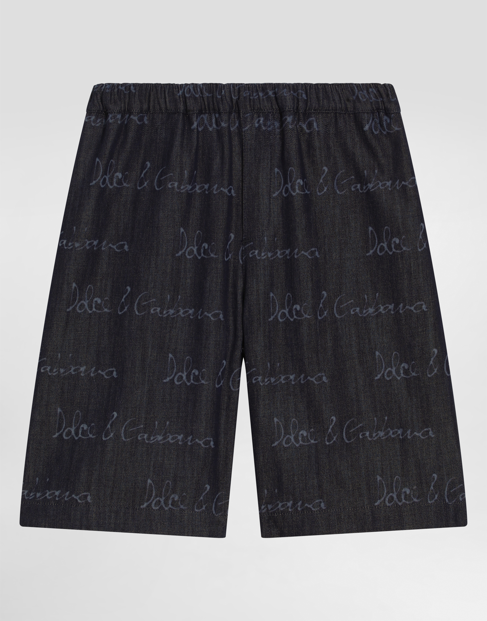 Dolce & Gabbana Denim Shorts With Dolce&gabbana Logo In Multicolor
