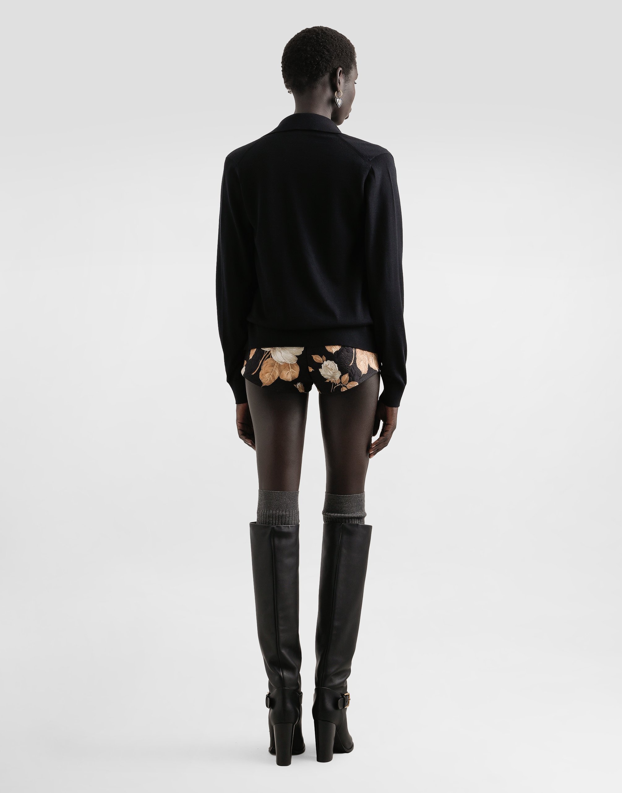 Dolce & Gabbana Vintage Rose-print Brocade Shorts In Animal Print