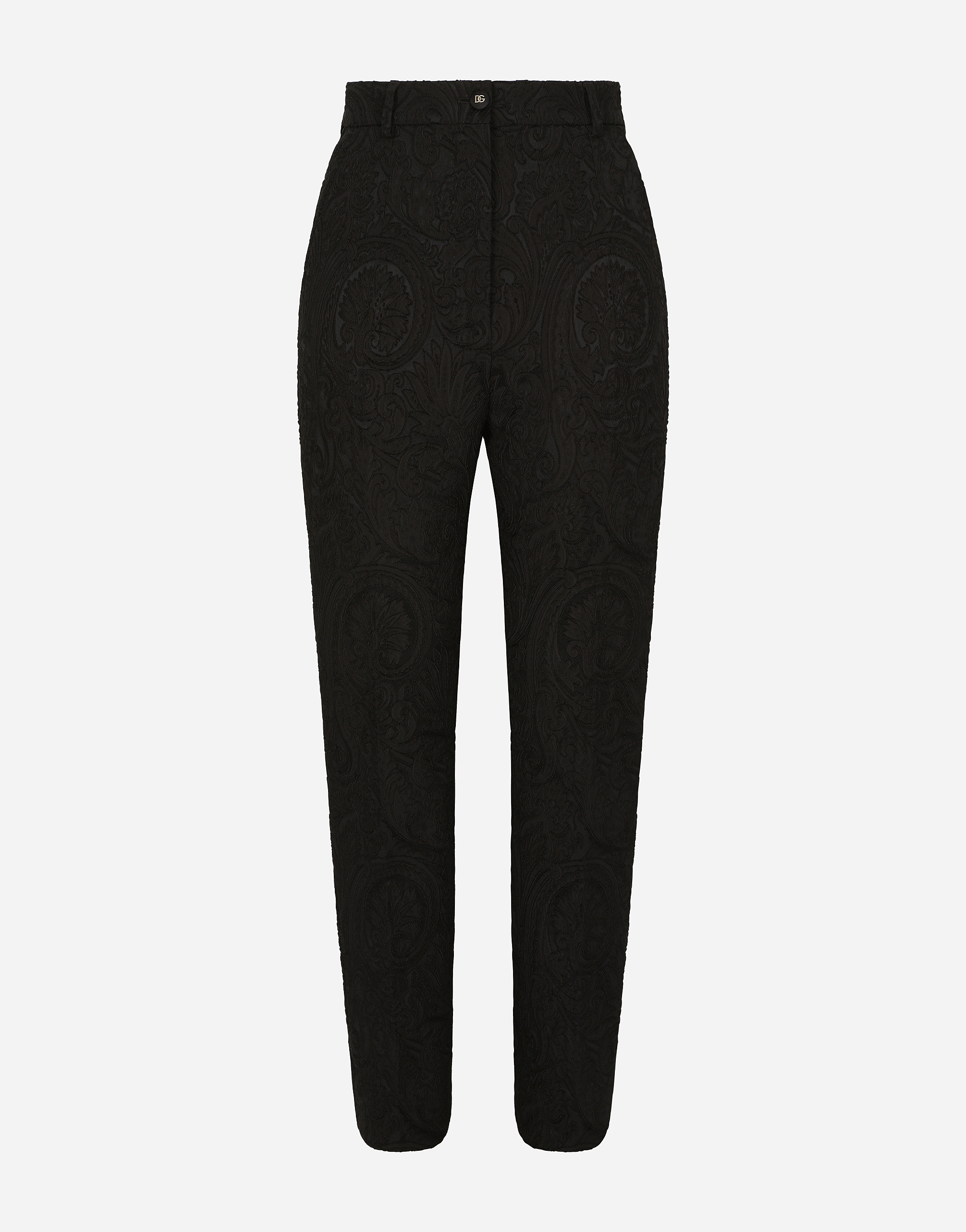 Dolce & Gabbana High-waisted Ornamental Jacquard Pants - Woman Pants And Shorts Black