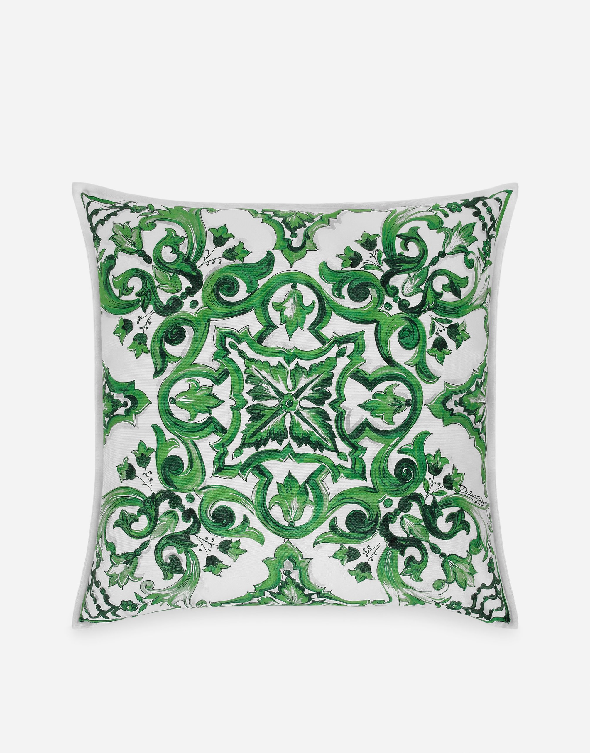Dolce & Gabbana Canvas Cushion Medium In Green