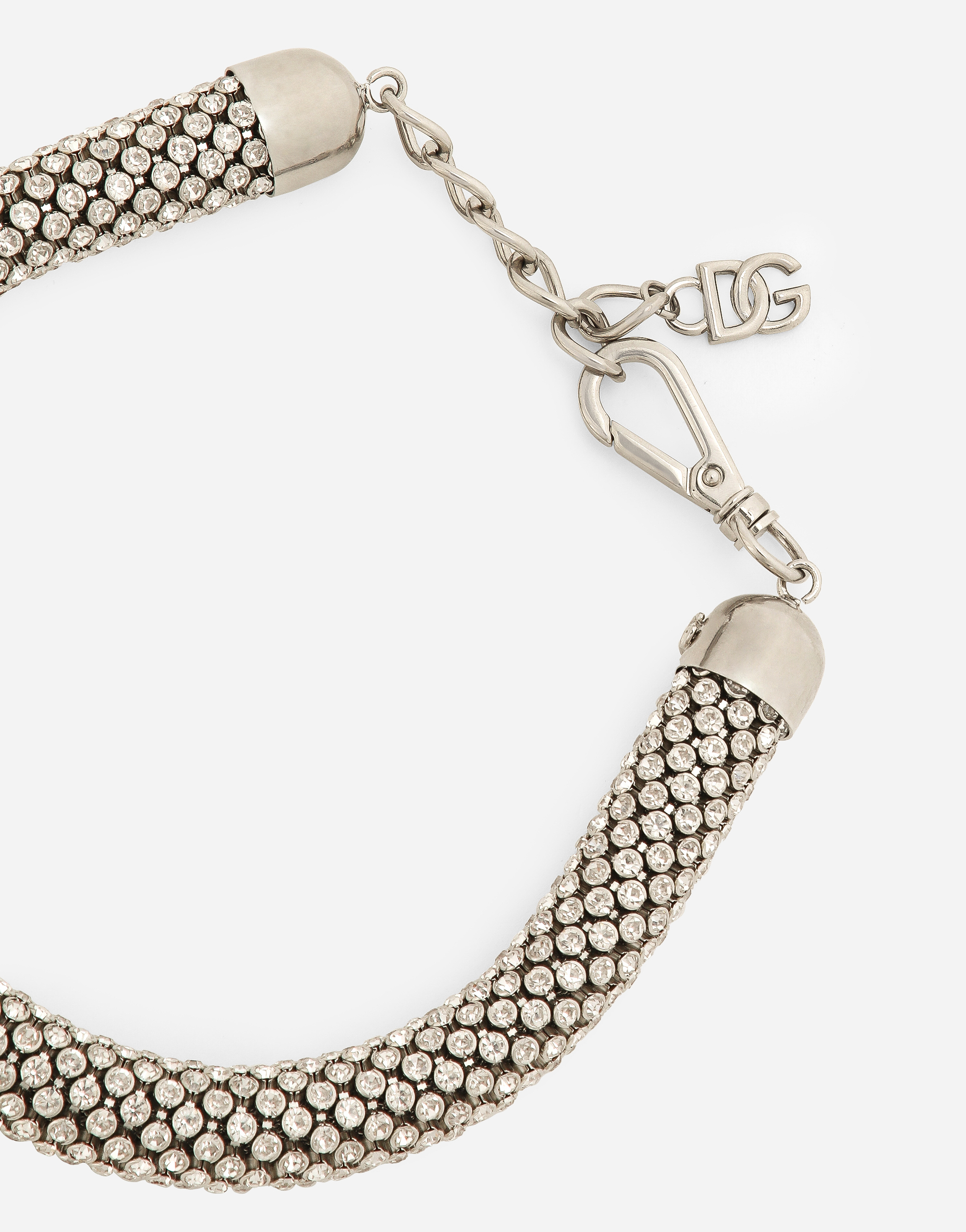 DOLCE & GABBANA TUBULAR CHOKER WITH RHINESTONES