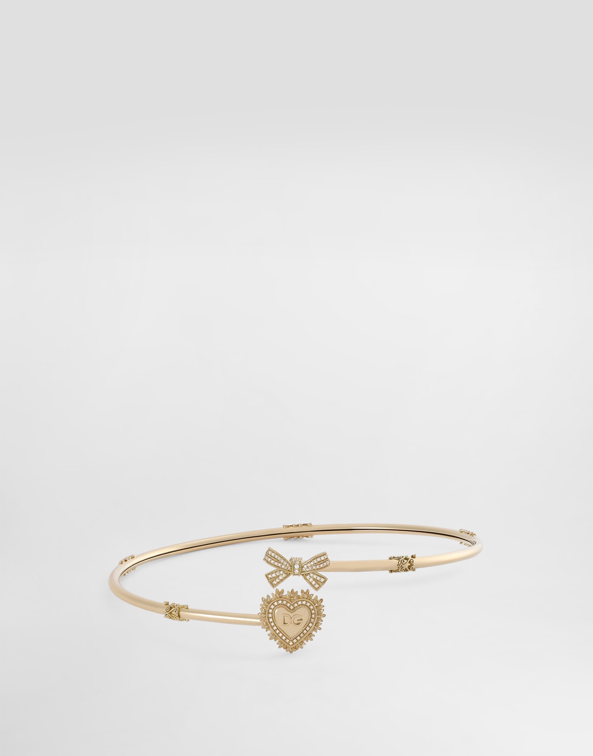 Dolce & Gabbana Devotion Choker In 18kt Yellow Gold With Diamonds