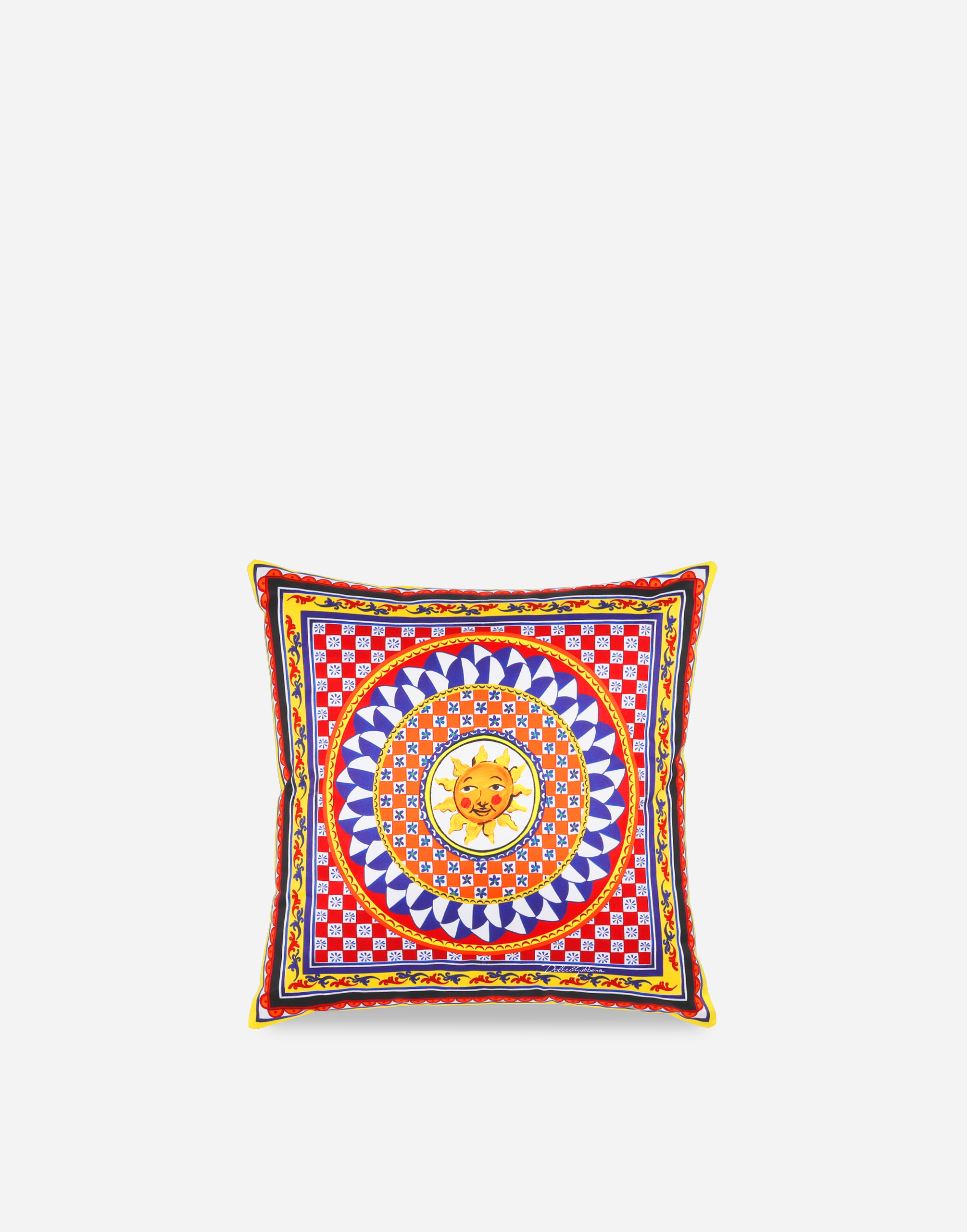 Dolce & Gabbana Duchesse Cotton Cushion Small Multicolor Unisex Onesize