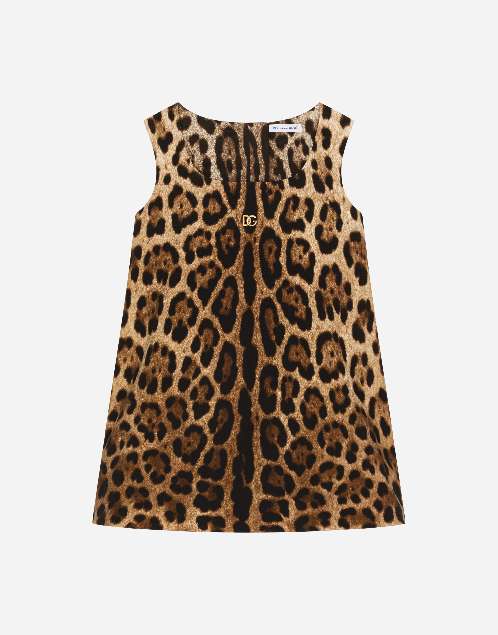 Dolce & Gabbana Leopard-print Interlock Midi Dress In Animal Print