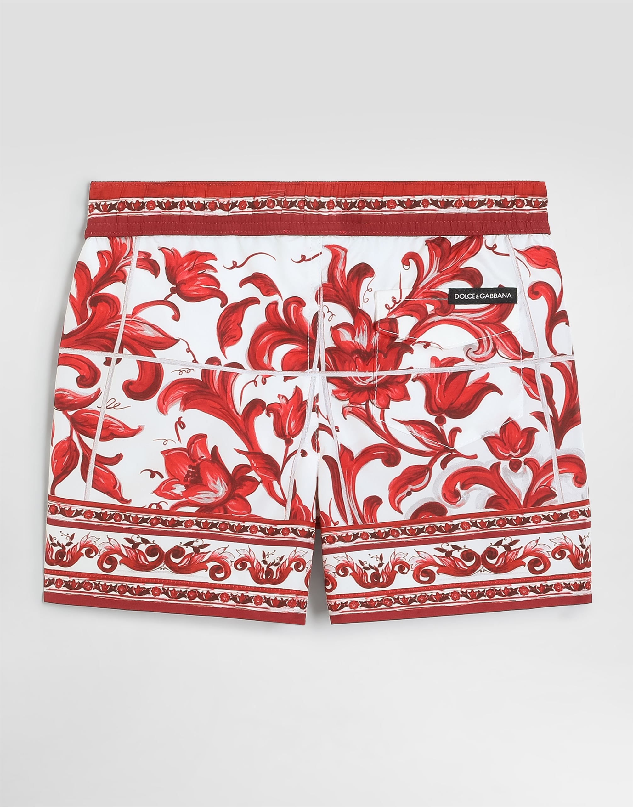  Dolce & Gabbana Badeboxershorts Aus Nylon Mit Majolika-print - Mann Beachwear Multicolor 24/30 Months 