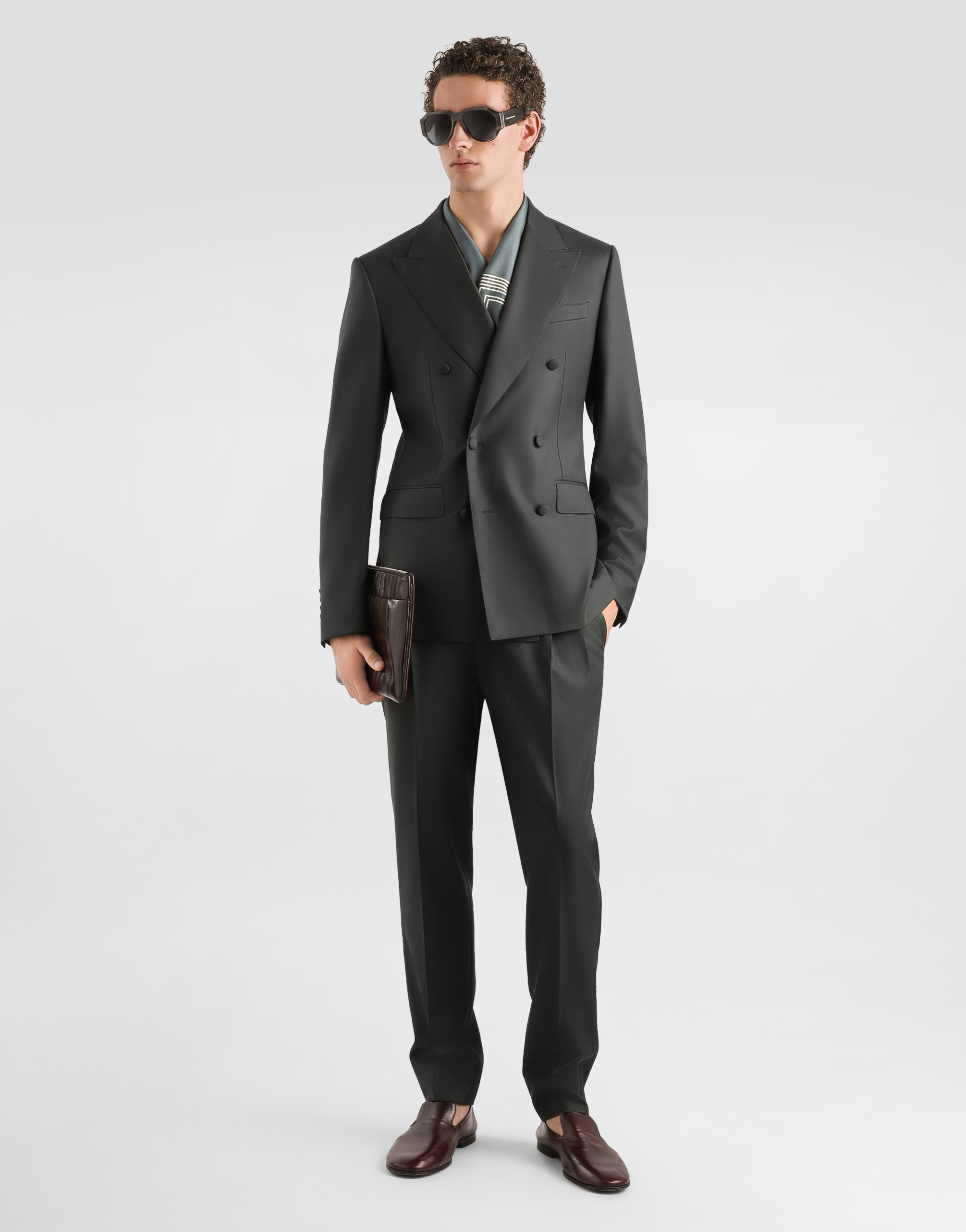  Dolce & Gabbana Dolce & Gabbana Double-breasted Virgin Wool Jacket - Man Suits And Blazers Green 46 