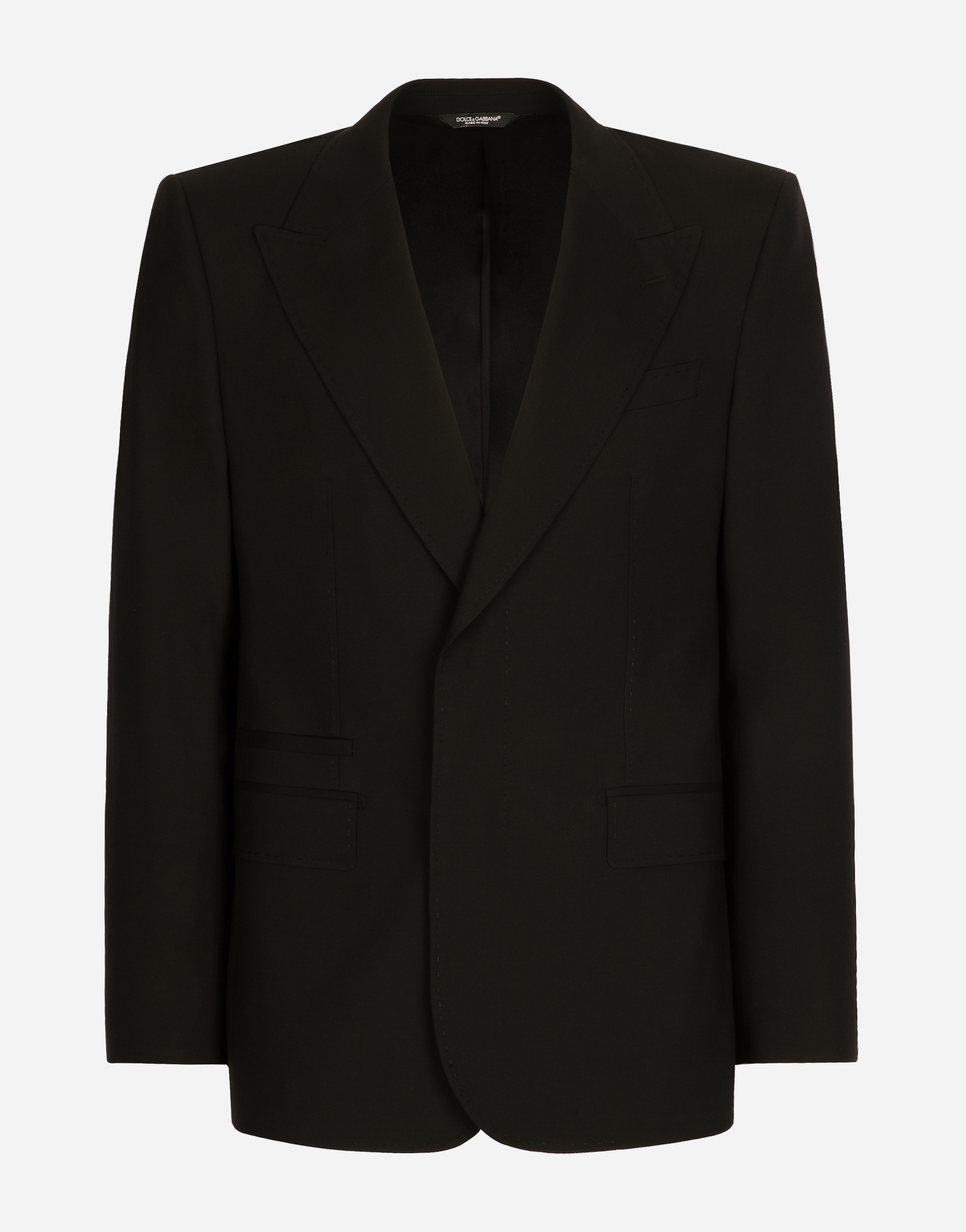 Dolce & Gabbana Stretch Wool Sicilia-fit Jacket - Man Suits And Blazers Black 46