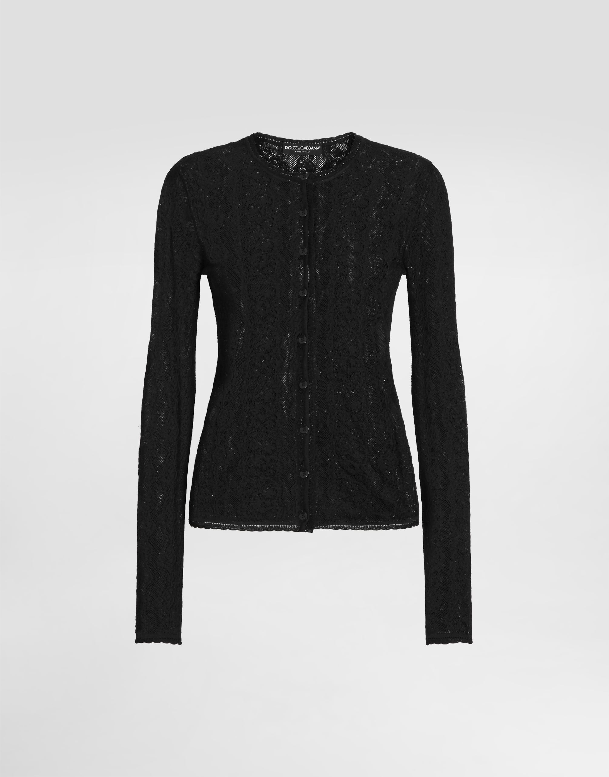 Blackのウィメンズ レース カーディガン | Dolce&Gabbana®