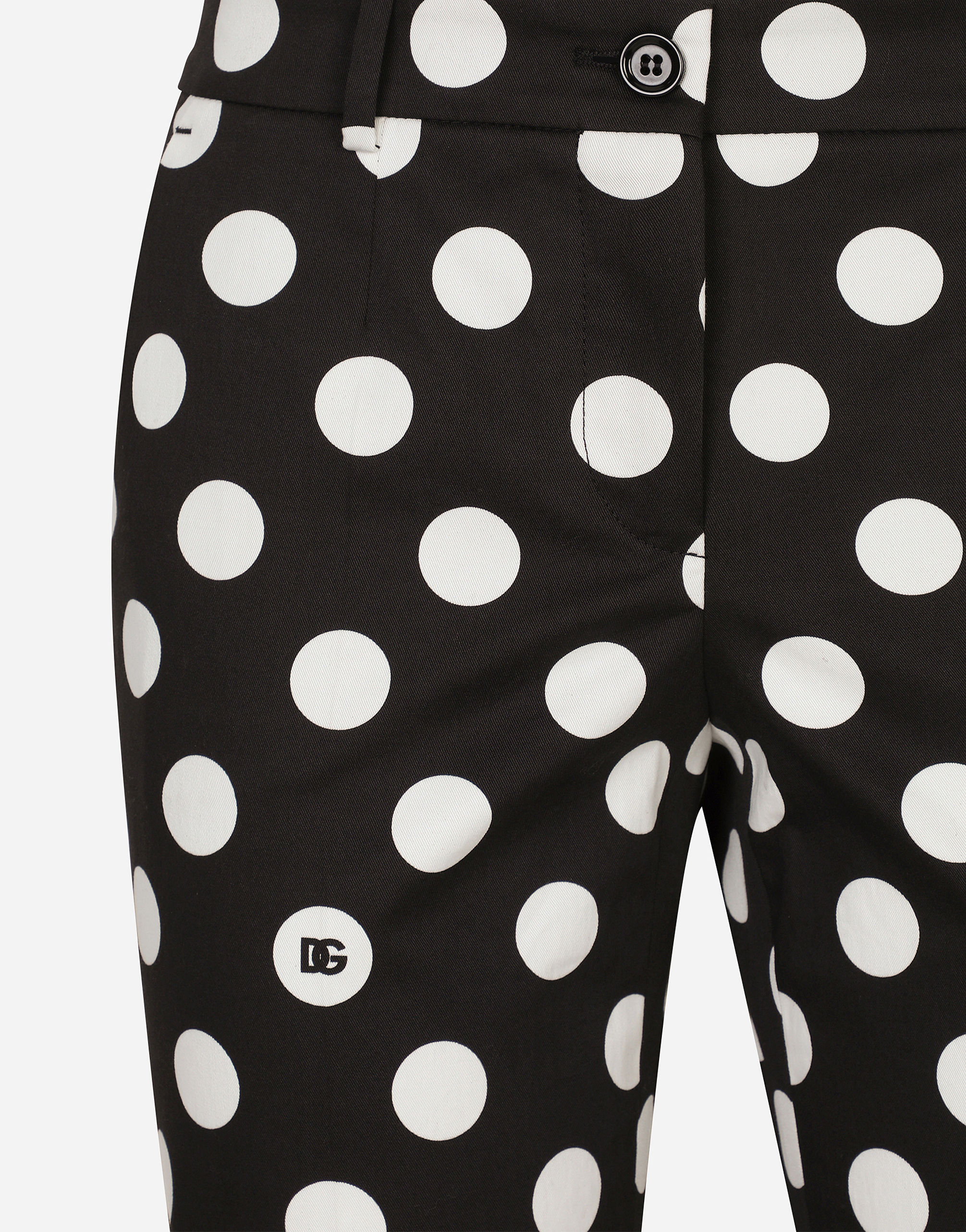 Shop Dolce & Gabbana Cotton Pants With Polka-dot Print In プリ