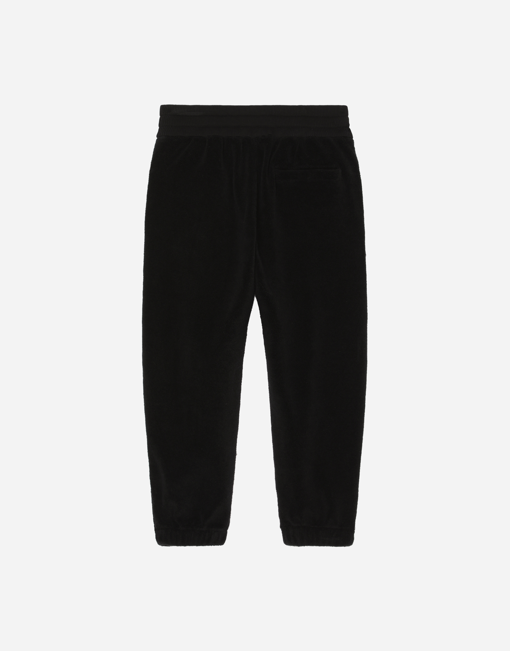 Dolce & Gabbana Terrycloth Jogging Pants With Logo Tag In Black