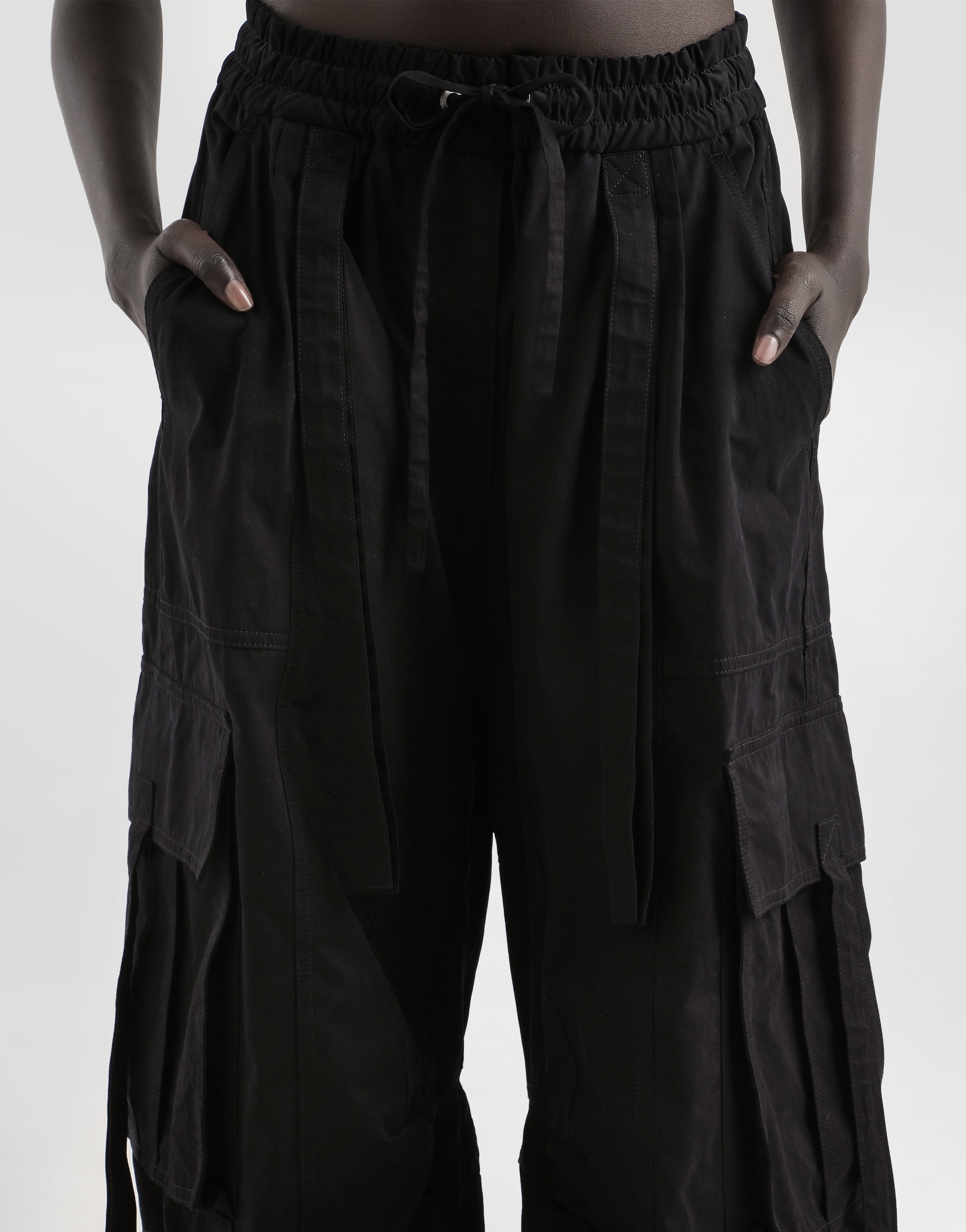 Waxed faille cargo pants