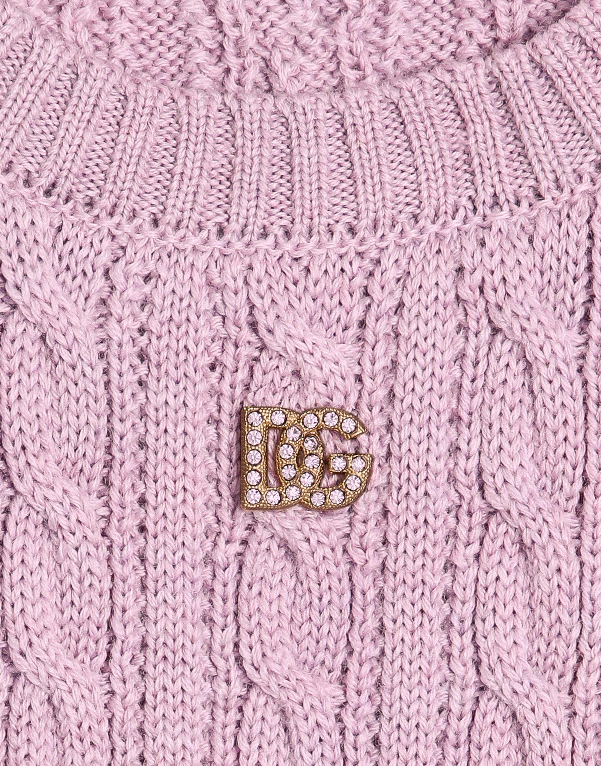 Dolce & Gabbana Cable-knit Wool Sweater In Purple
