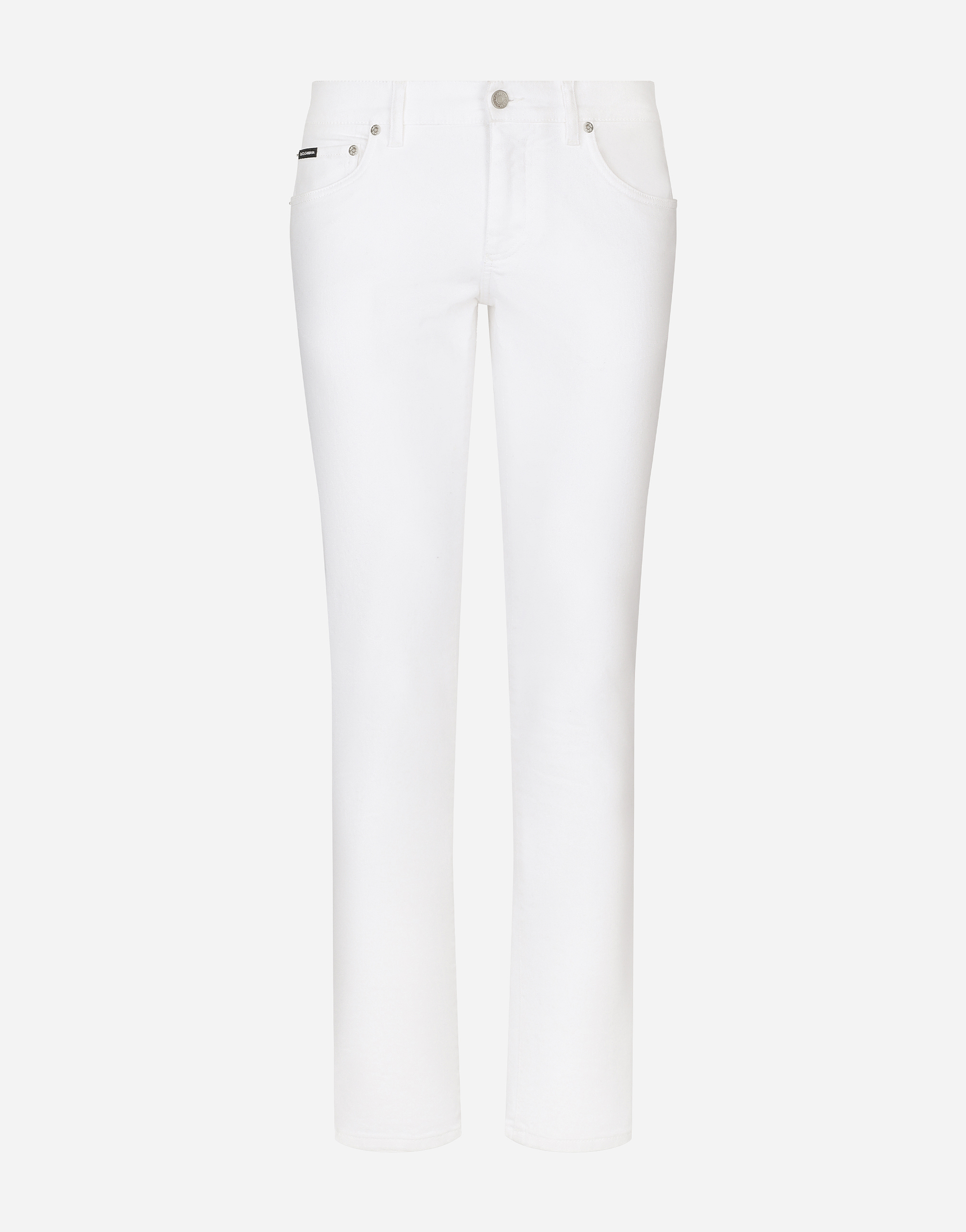 Shop Dolce & Gabbana White Skinny Stretch Jeans In Multicolor