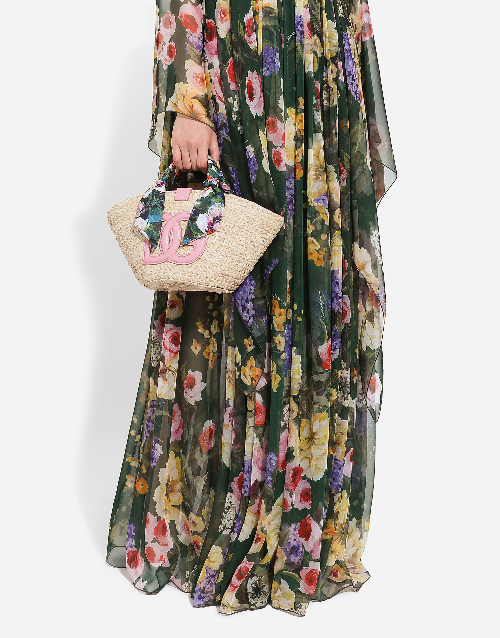 Dolce & Gabbana Shopping Stampa Peonie In Multicolor