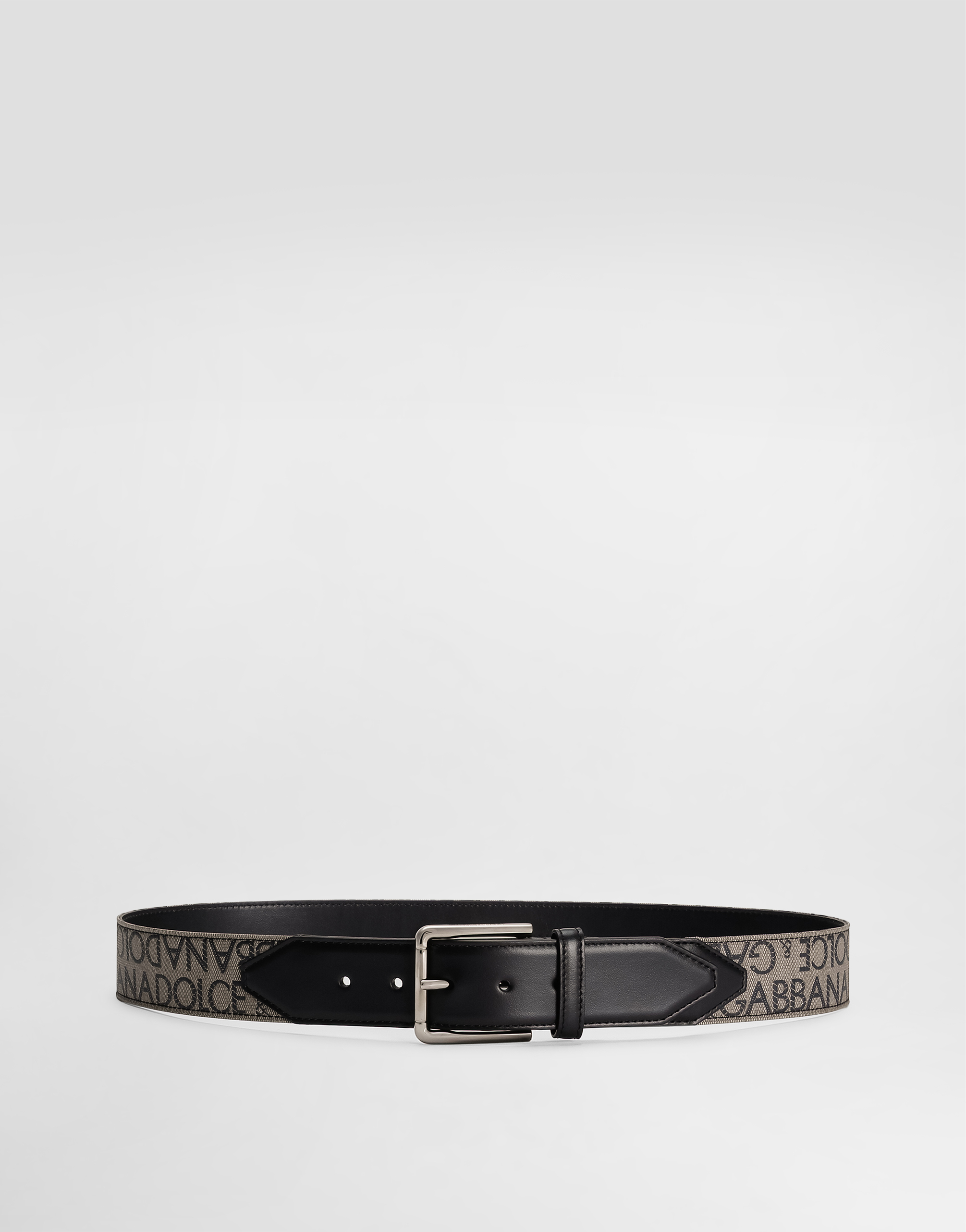 Dolce & Gabbana Calfskin And Jacquard Belt In Multicolor