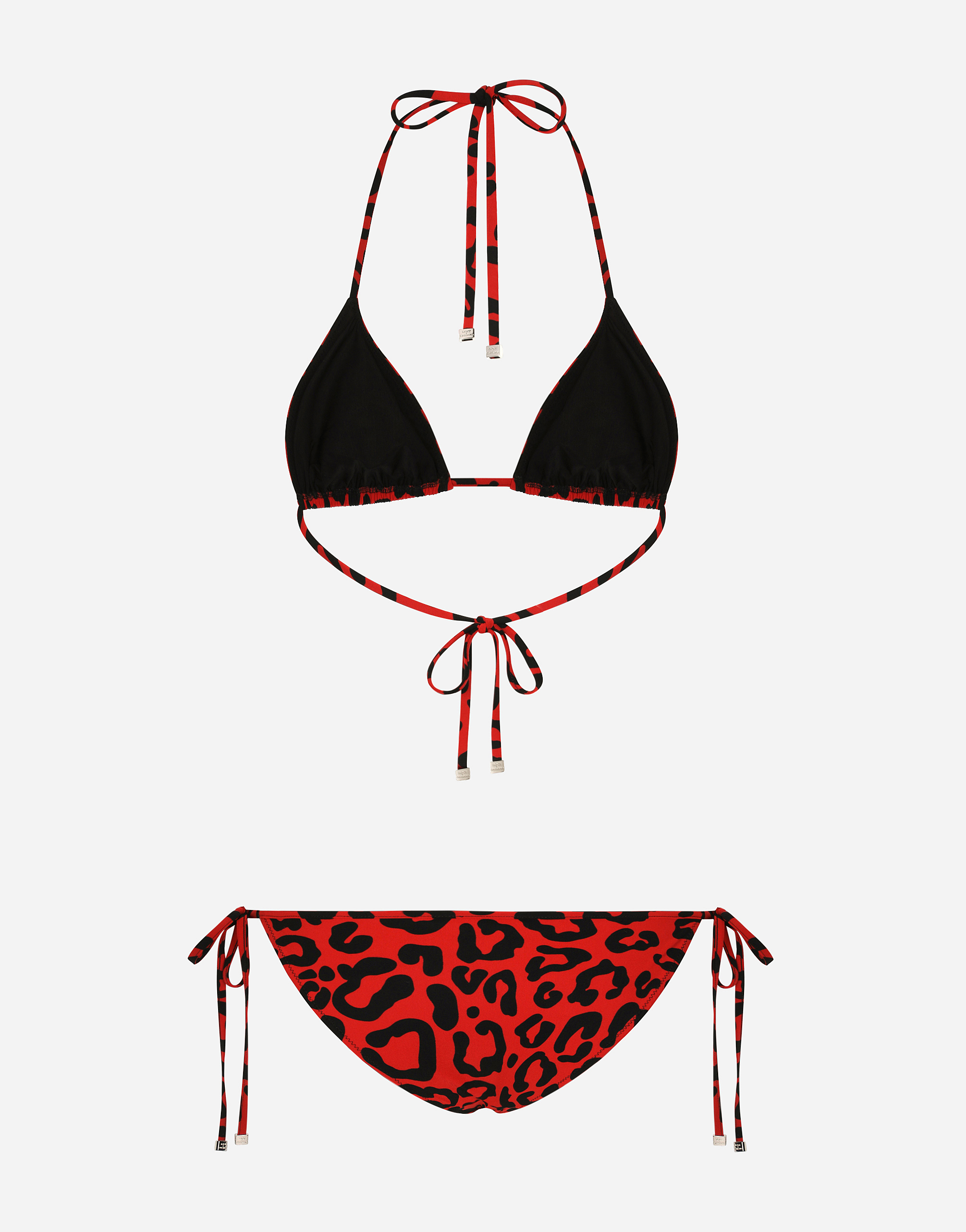 DOLCE & GABBANA LEOPARD-PRINT TRIANGLE BIKINI